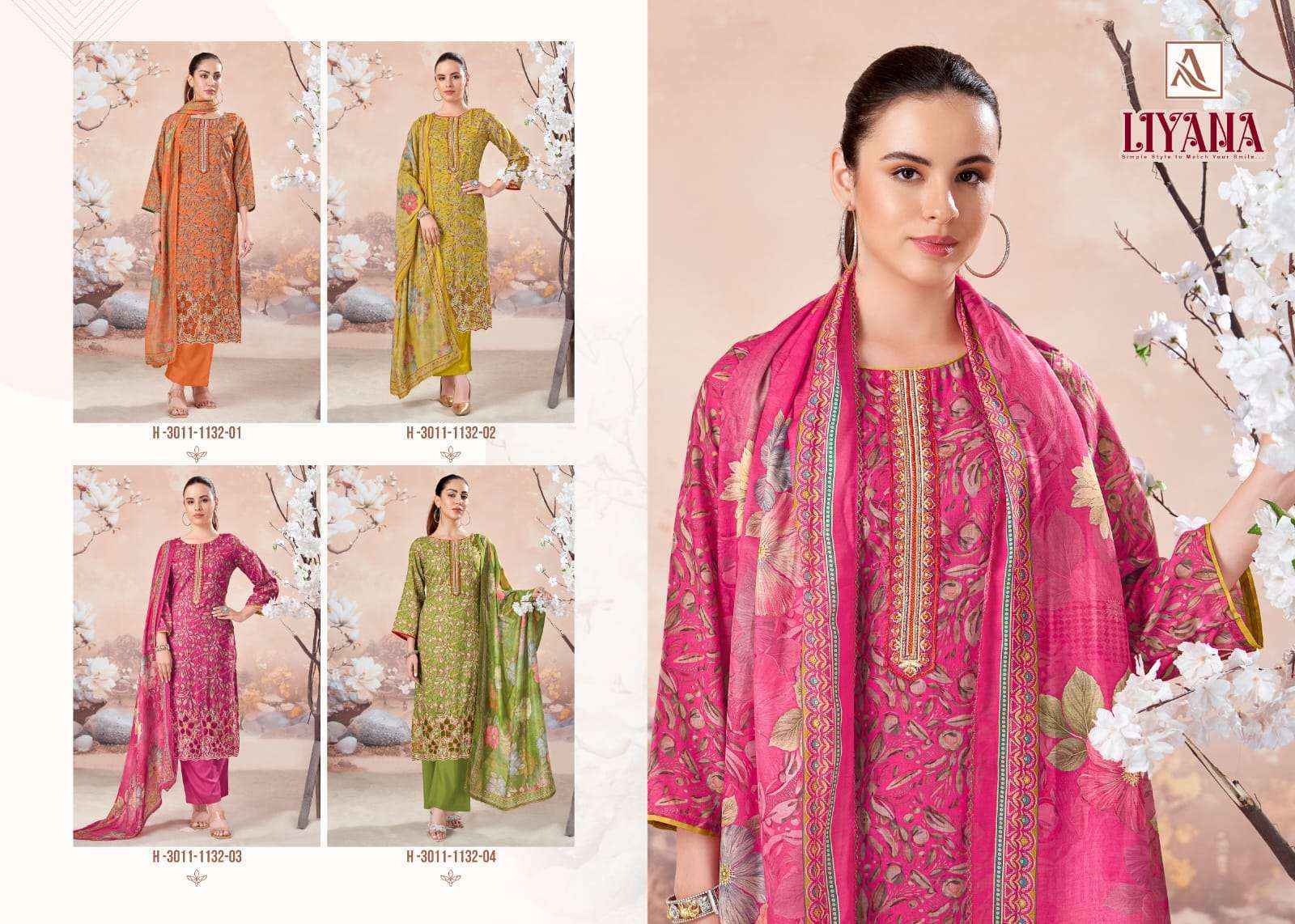 Alok Liyana Cambric Cotton Dress Material 4 pcs Catalog | Wholesale Factory