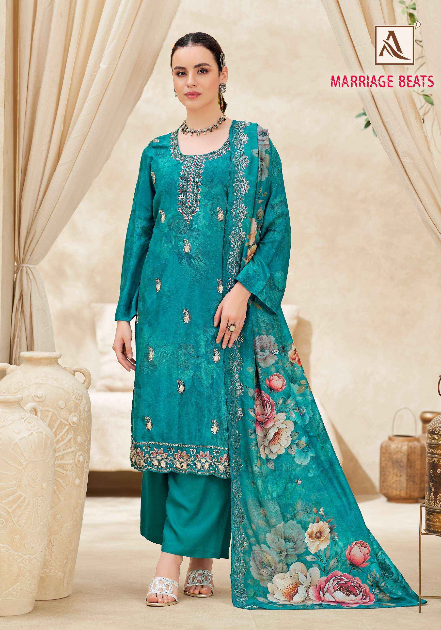 Alok Marriage Beats Viscose Dress Material 8 pcs Catalog | Wholesale Textiles Market from Surat