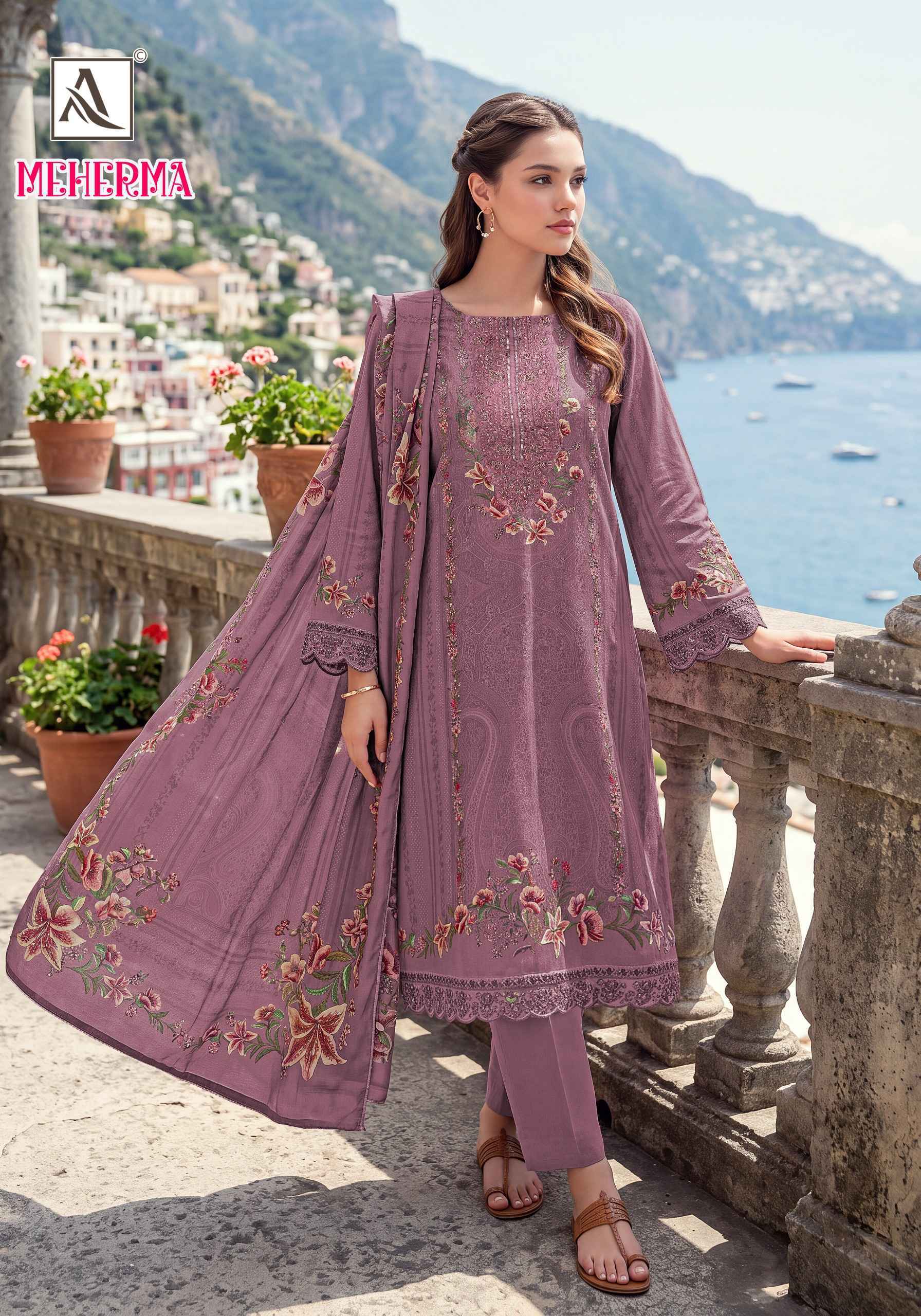 Alok Meherma Viscose Maslin Dress Material 4 pcs Catalog