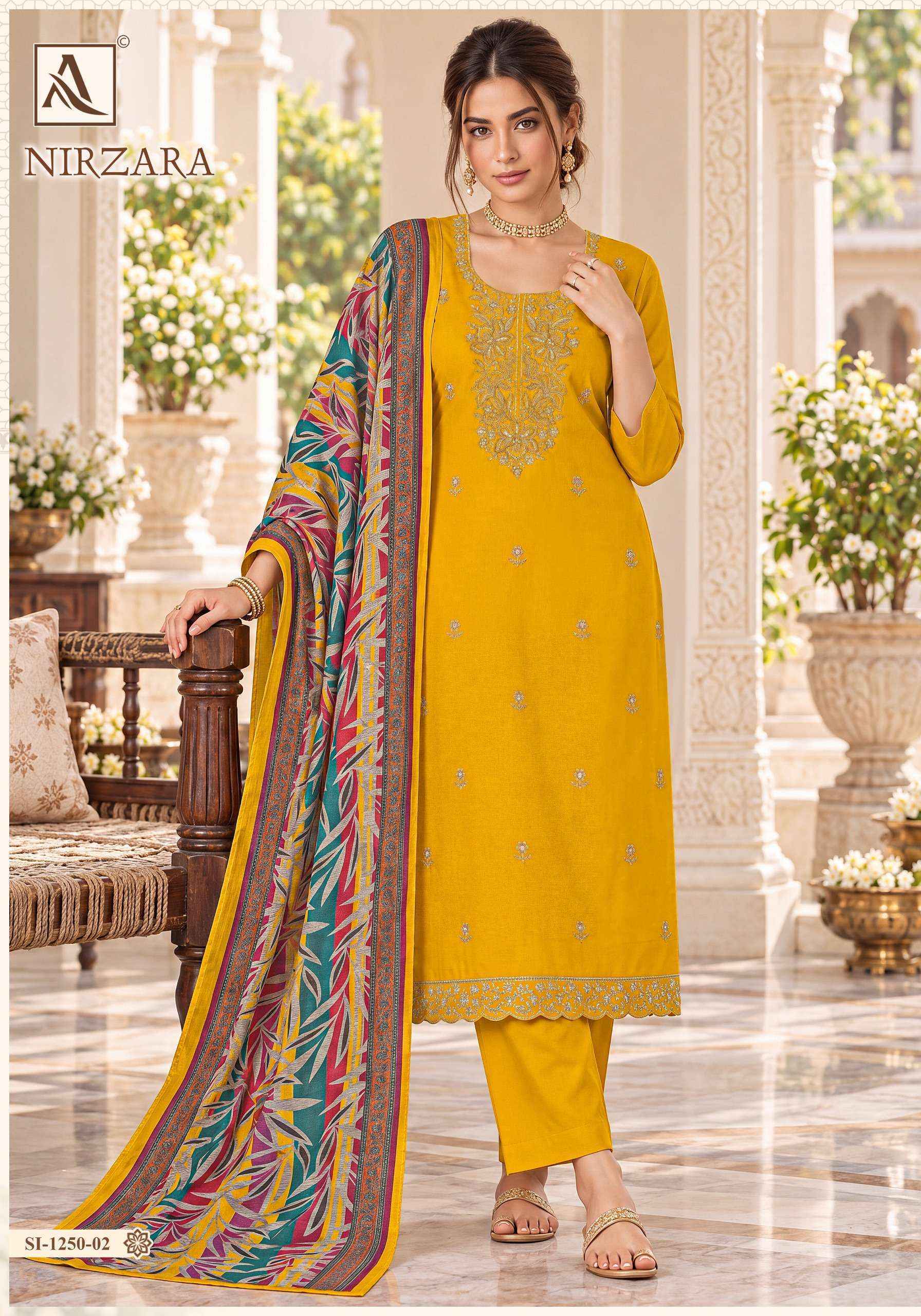 Alok Nirzara Jam Cotton Dress Material 6 pcs Catalog | Surat Textile Bazaar