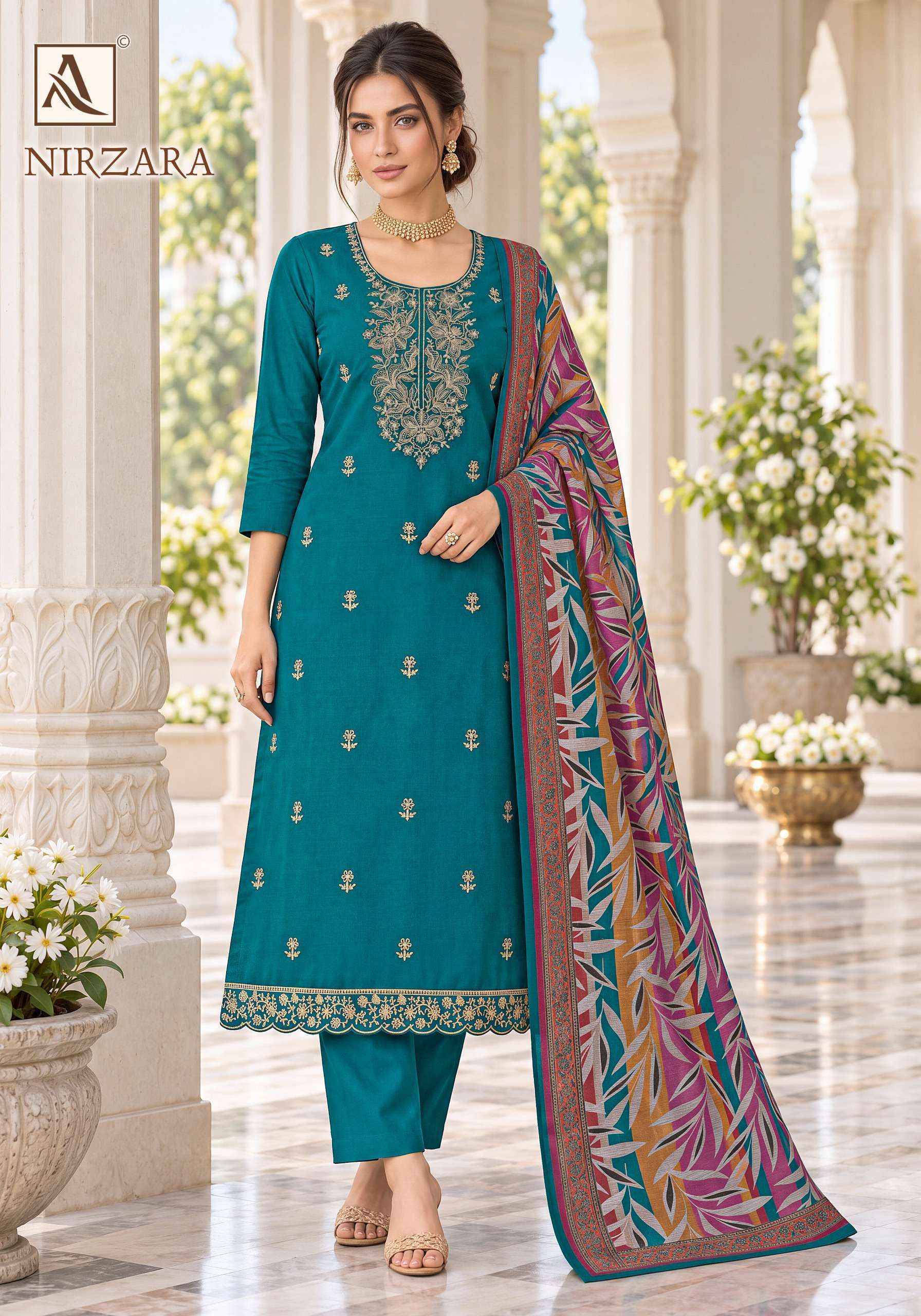 Alok Nirzara Jam Cotton Dress Material 6 pcs Catalog | Surat Textile Bazaar