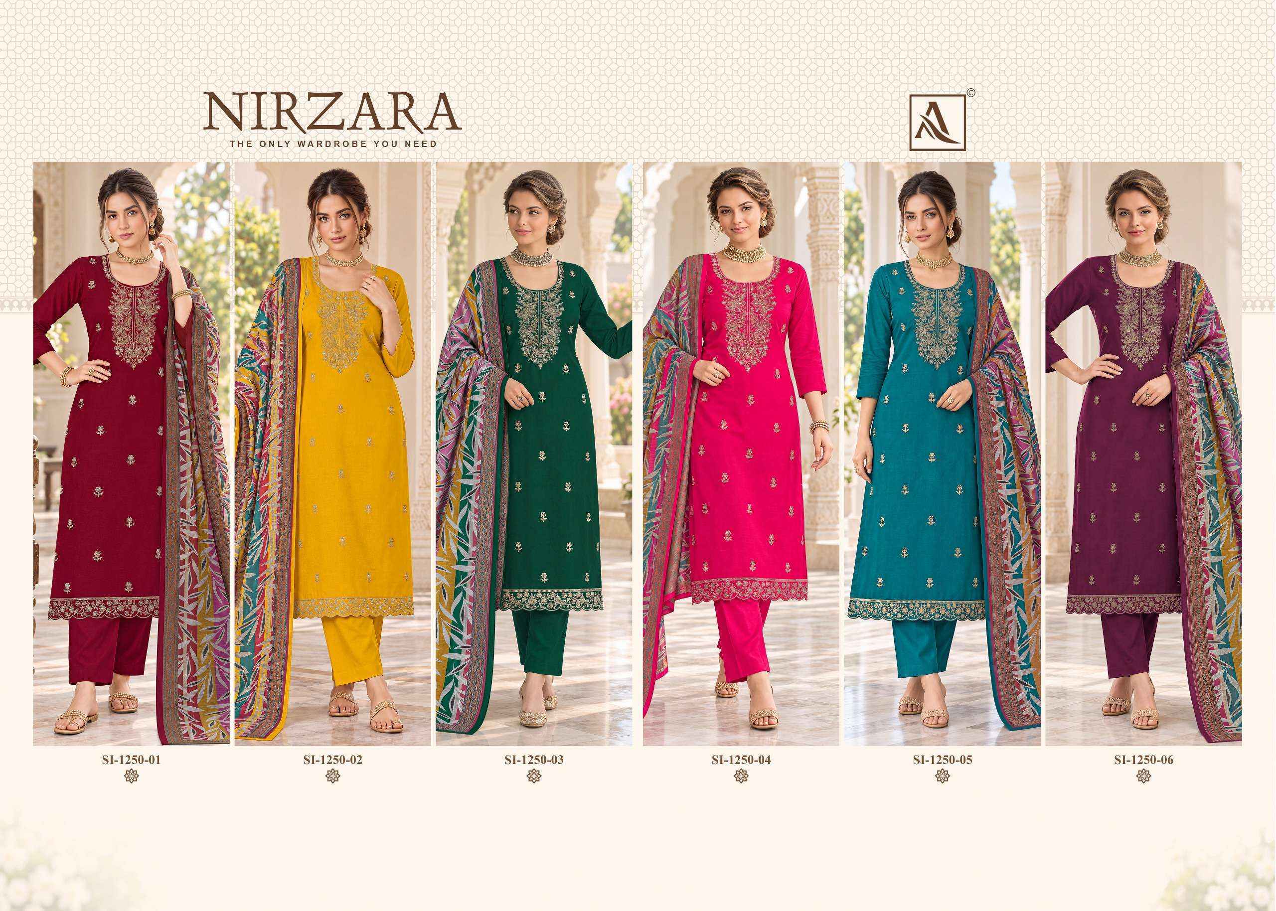 Alok Nirzara Jam Cotton Dress Material 6 pcs Catalog | Surat Textile Bazaar