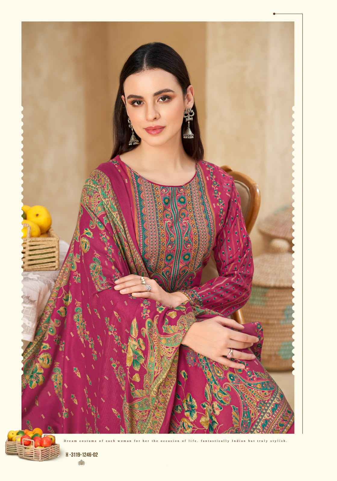 Alok Nuhira Viscose Pashmina Dress Material 6 pcs Catalogue | Surat Wholesaler