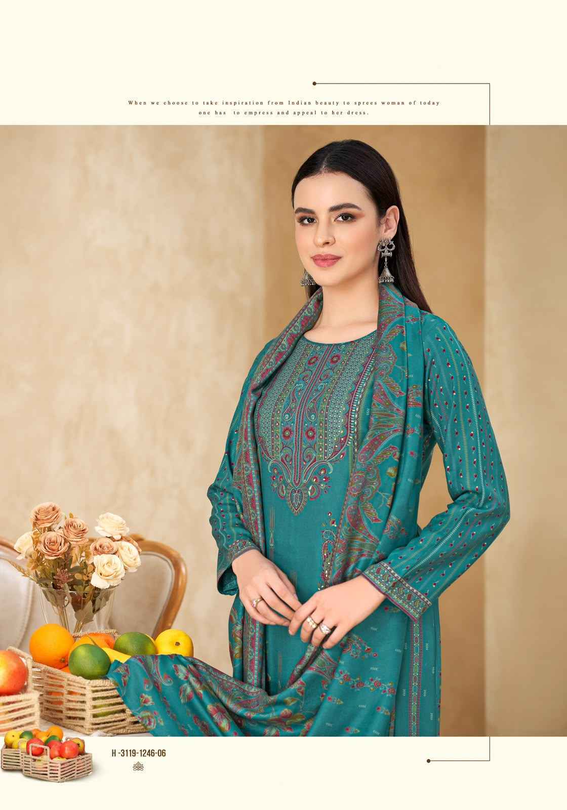 Alok Nuhira Viscose Pashmina Dress Material 6 pcs Catalogue | Surat Wholesaler
