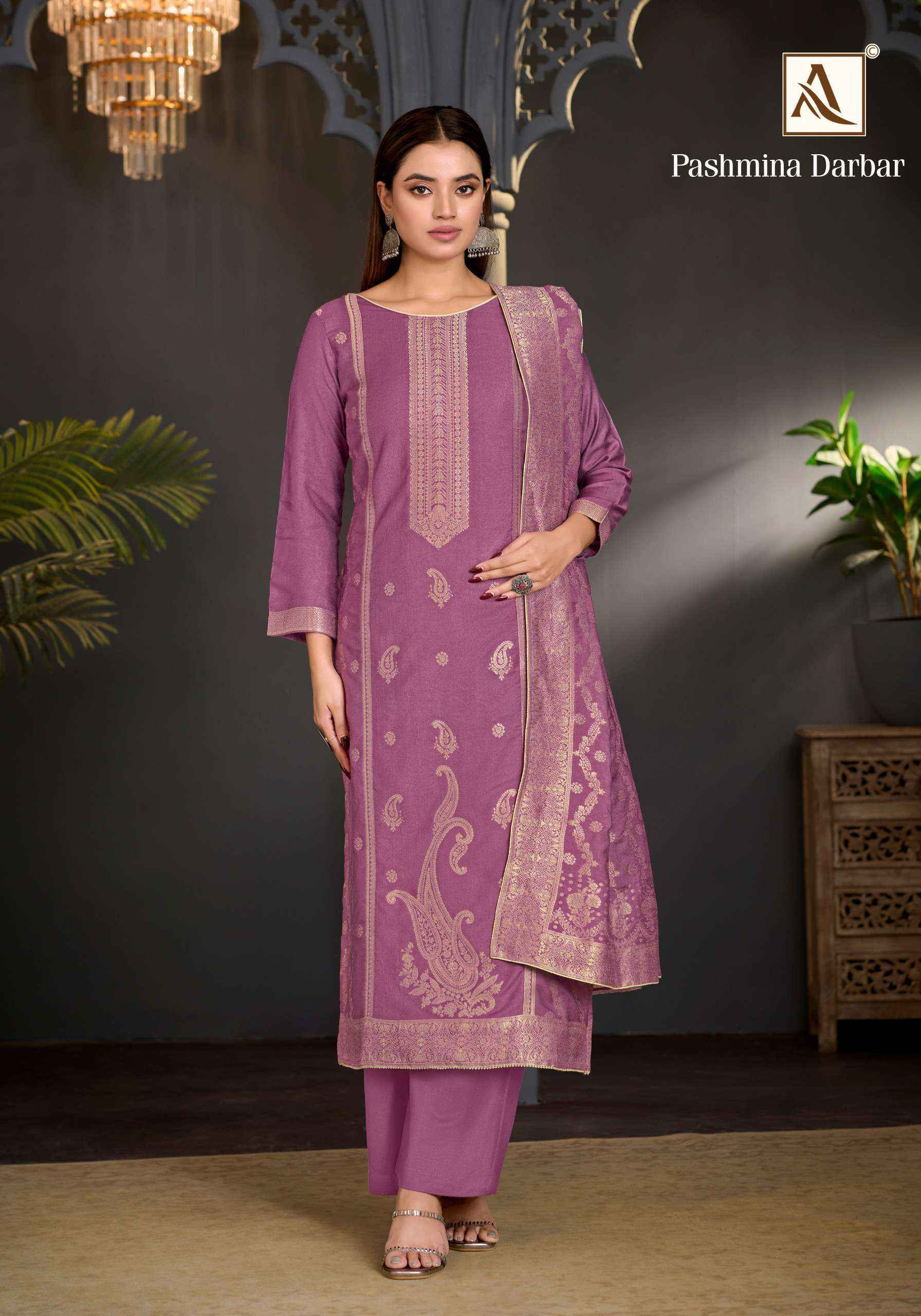 Alok Pashmina Darbar Pashmina Dress Material 6 pcs Catalog | Surat Wholesale Shop