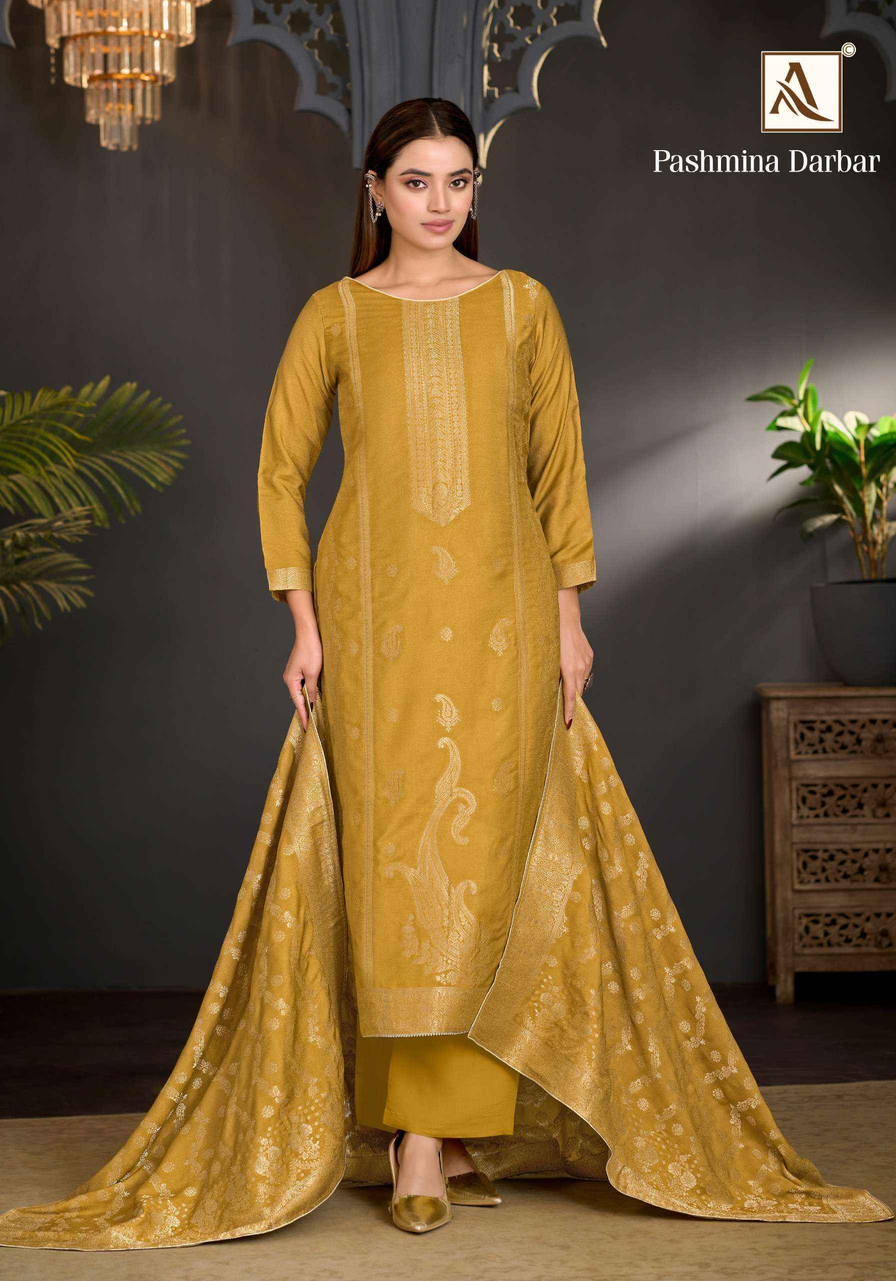 Alok Pashmina Darbar Pashmina Dress Material 6 pcs Catalog | Surat Wholesale Shop