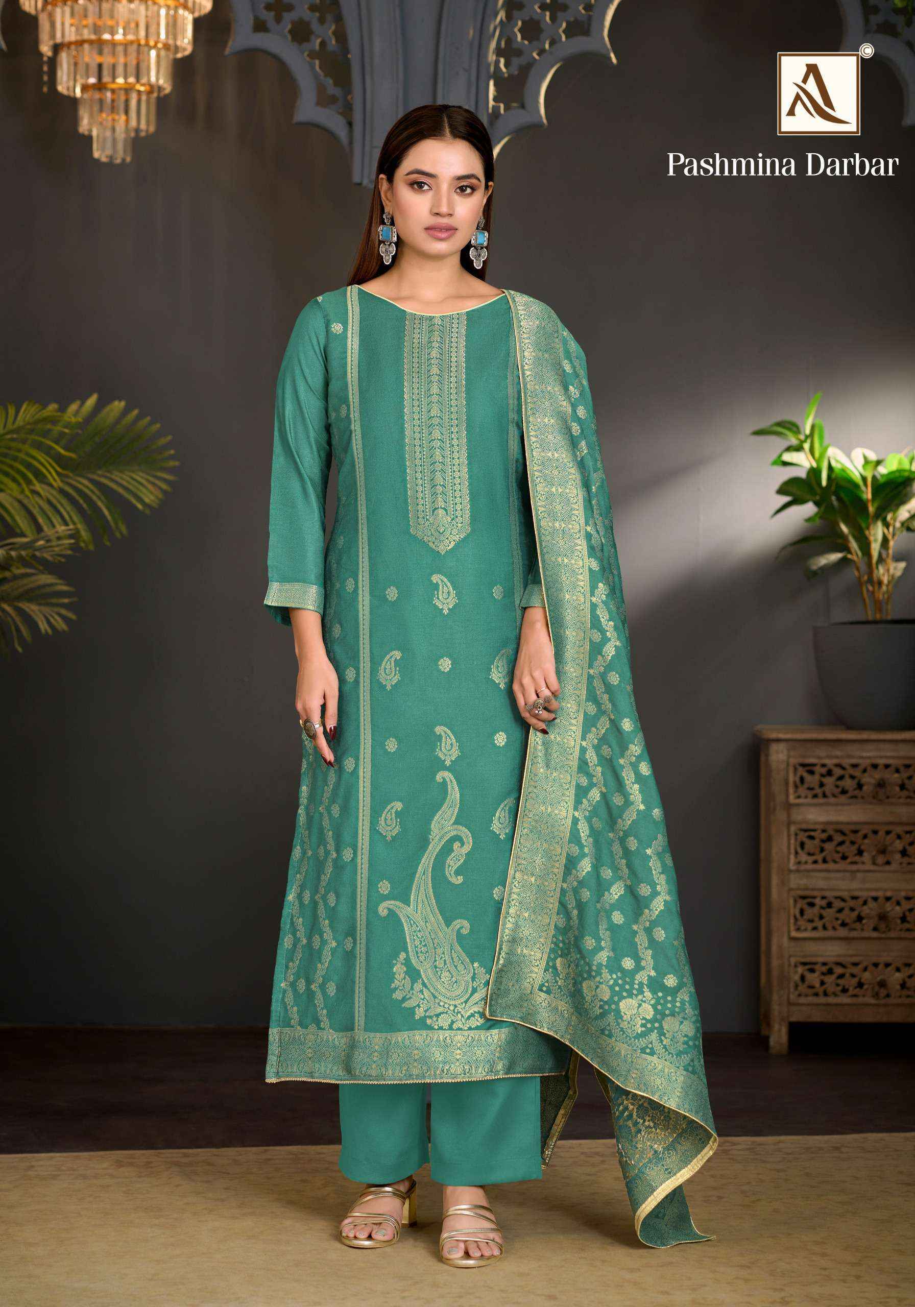 Alok Pashmina Darbar Pashmina Dress Material 6 pcs Catalog | Surat Wholesale Shop