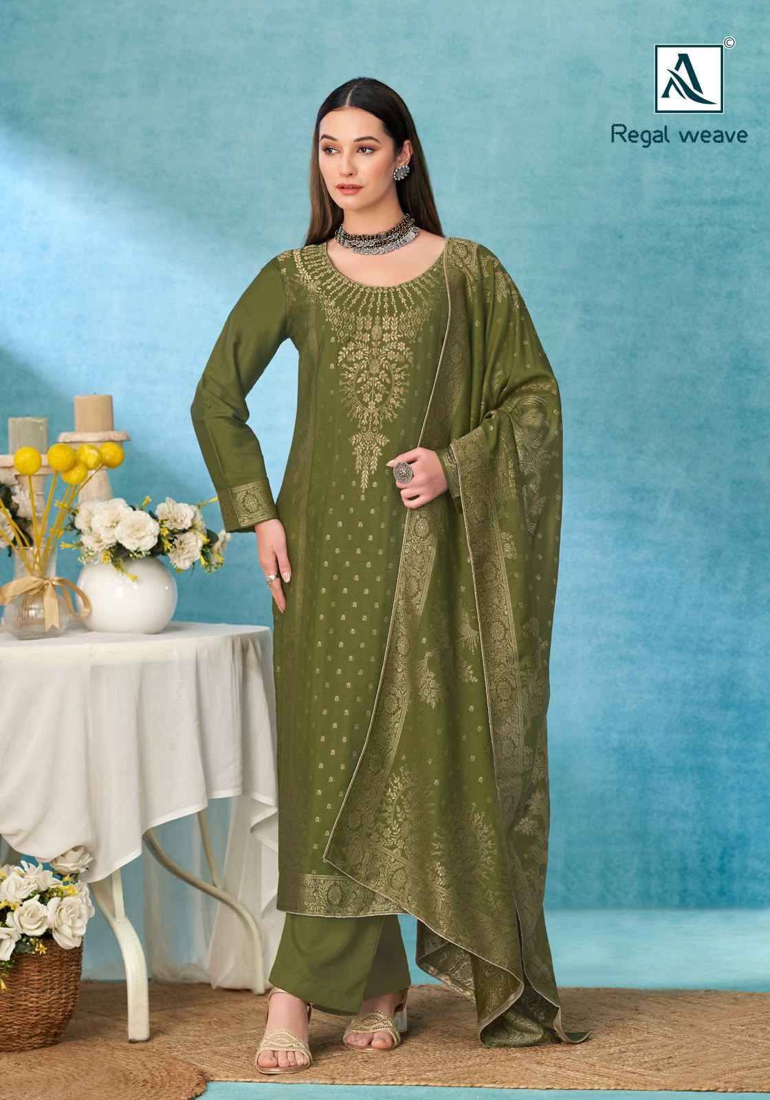 Alok Regal Weave Pashmina Dress Material 6 pcs Catalogue | Wholesale Market Surat