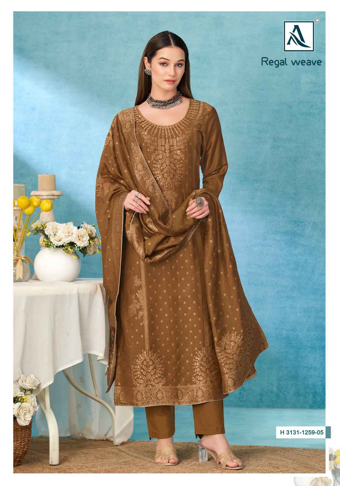 Alok Regal Weave Pashmina Dress Material 6 pcs Catalogue | Wholesale Market Surat