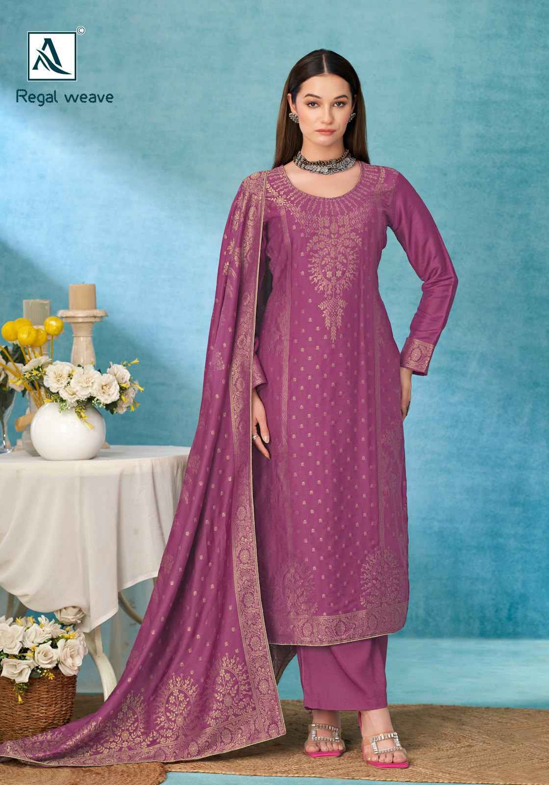 Alok Regal Weave Pashmina Dress Material 6 pcs Catalogue | Wholesale Market Surat