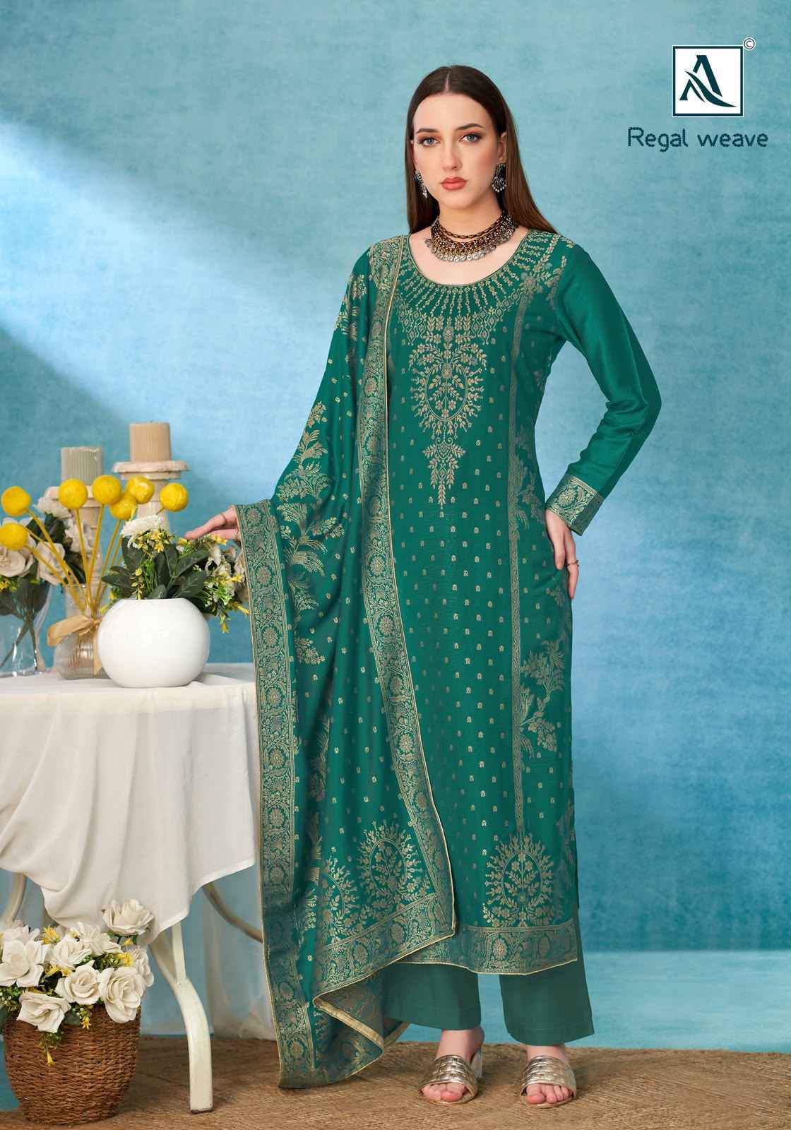 Alok Regal Weave Pashmina Dress Material 6 pcs Catalogue | Wholesale Market Surat