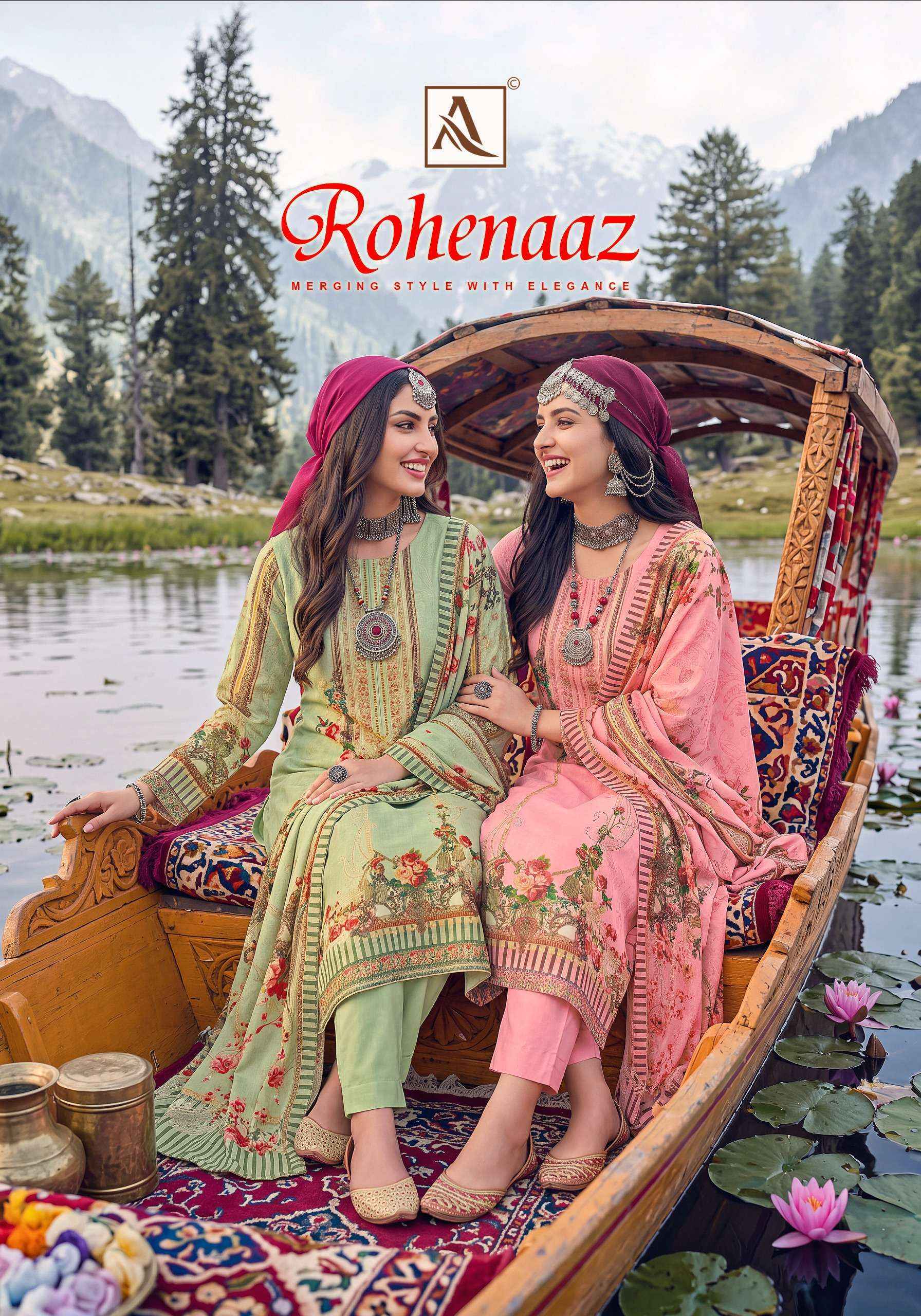 Alok Rohenaaz Viscose Maslin Dress Material 4 pcs Catalog | Wholesale Surat Market