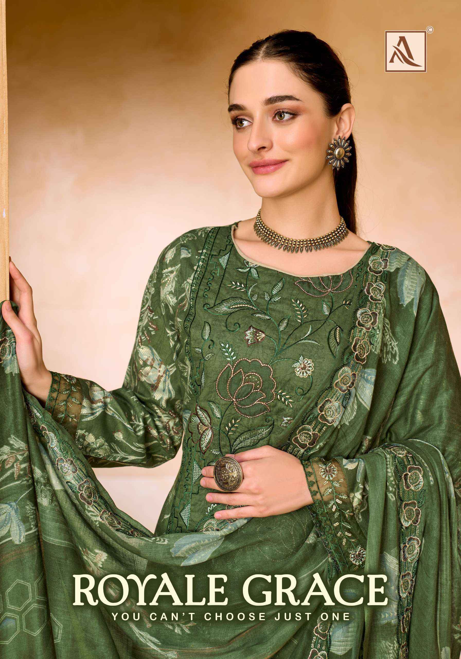 Alok Royale Grace Cambric Cotton Dress Material 6 pcs Catalog
