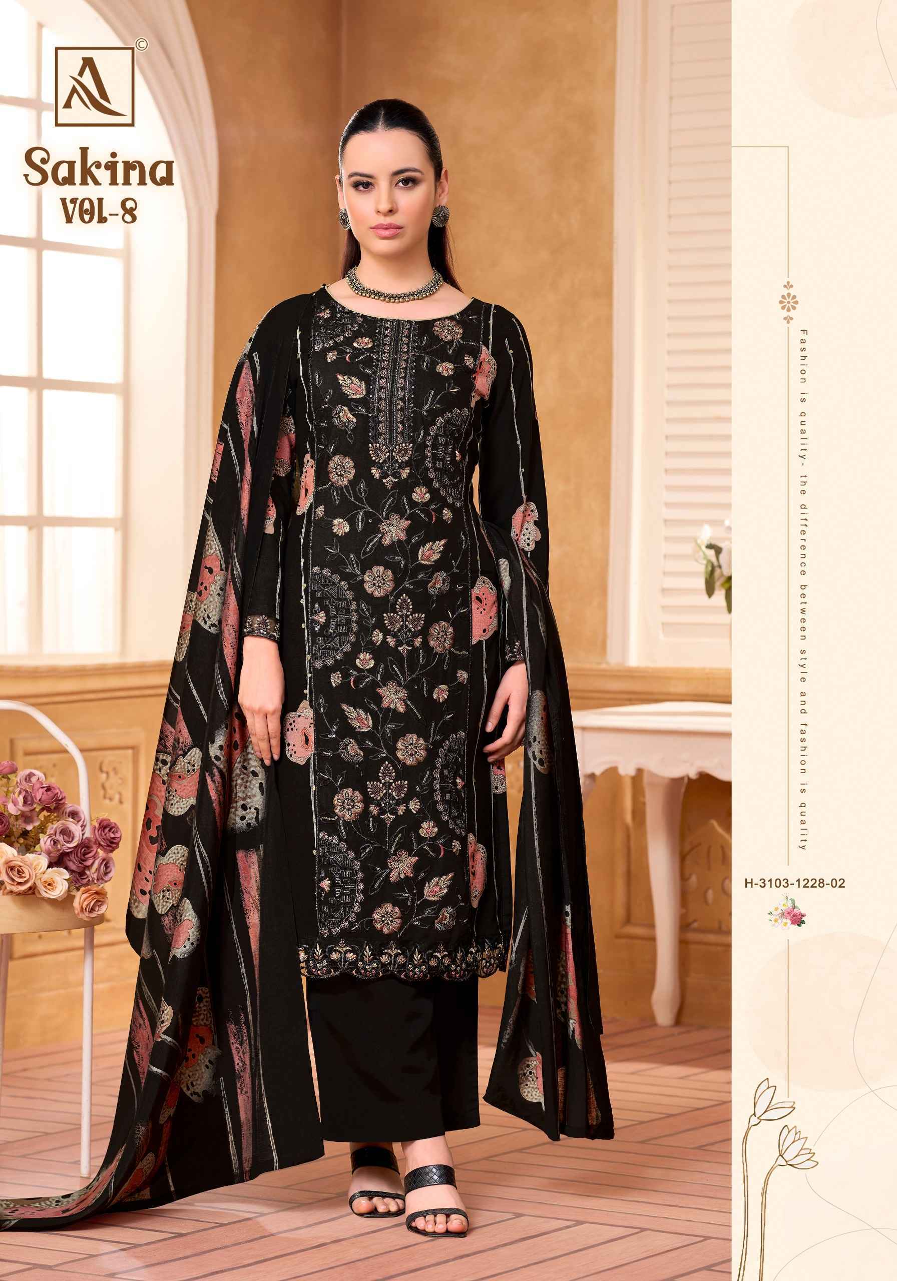 Alok Sakina Vol 8 Viscose Rayon Dress Material 6 pcs Catalog | factory direct wholesale