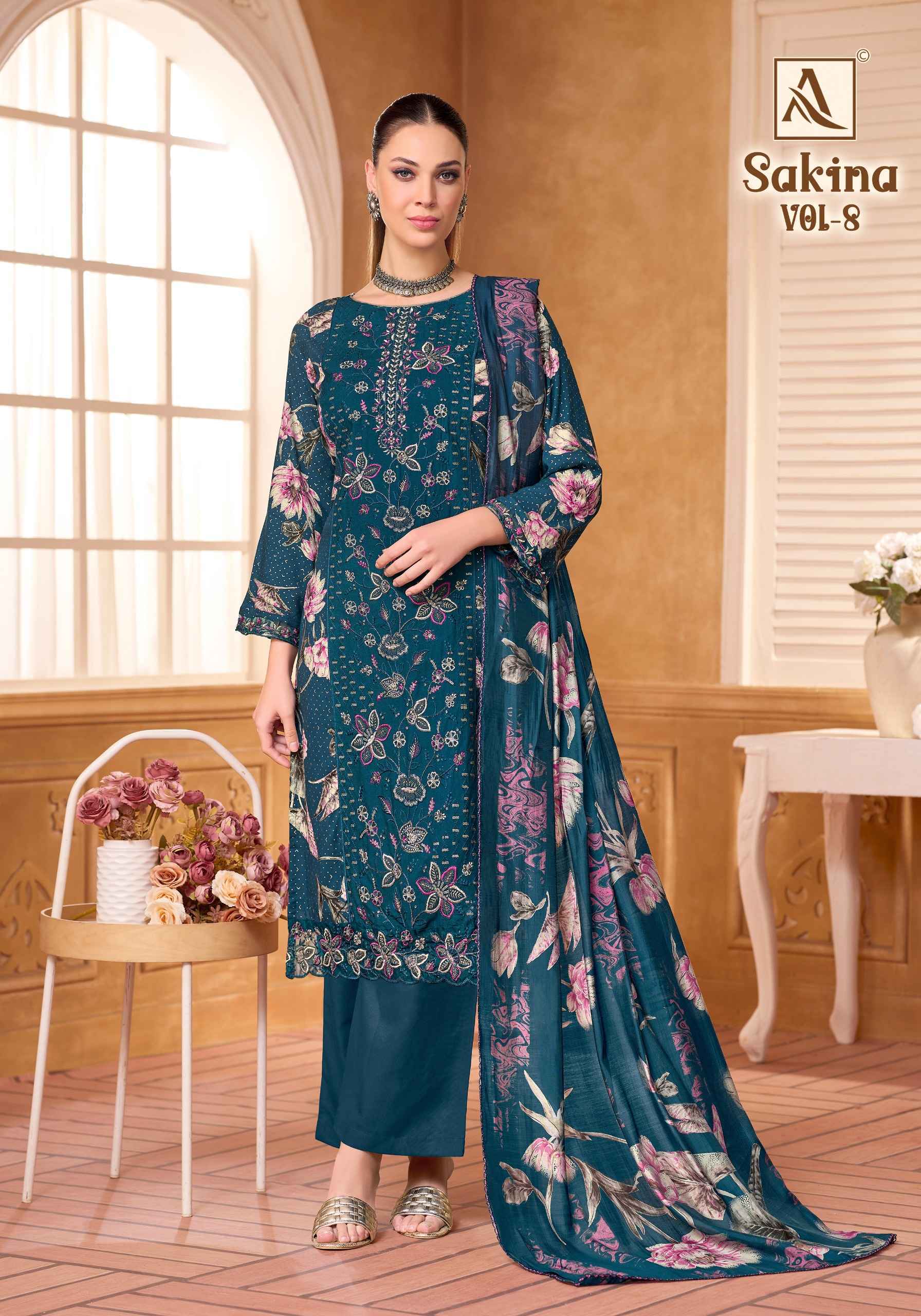 Alok Sakina Vol 8 Viscose Rayon Dress Material 6 pcs Catalog | factory direct wholesale