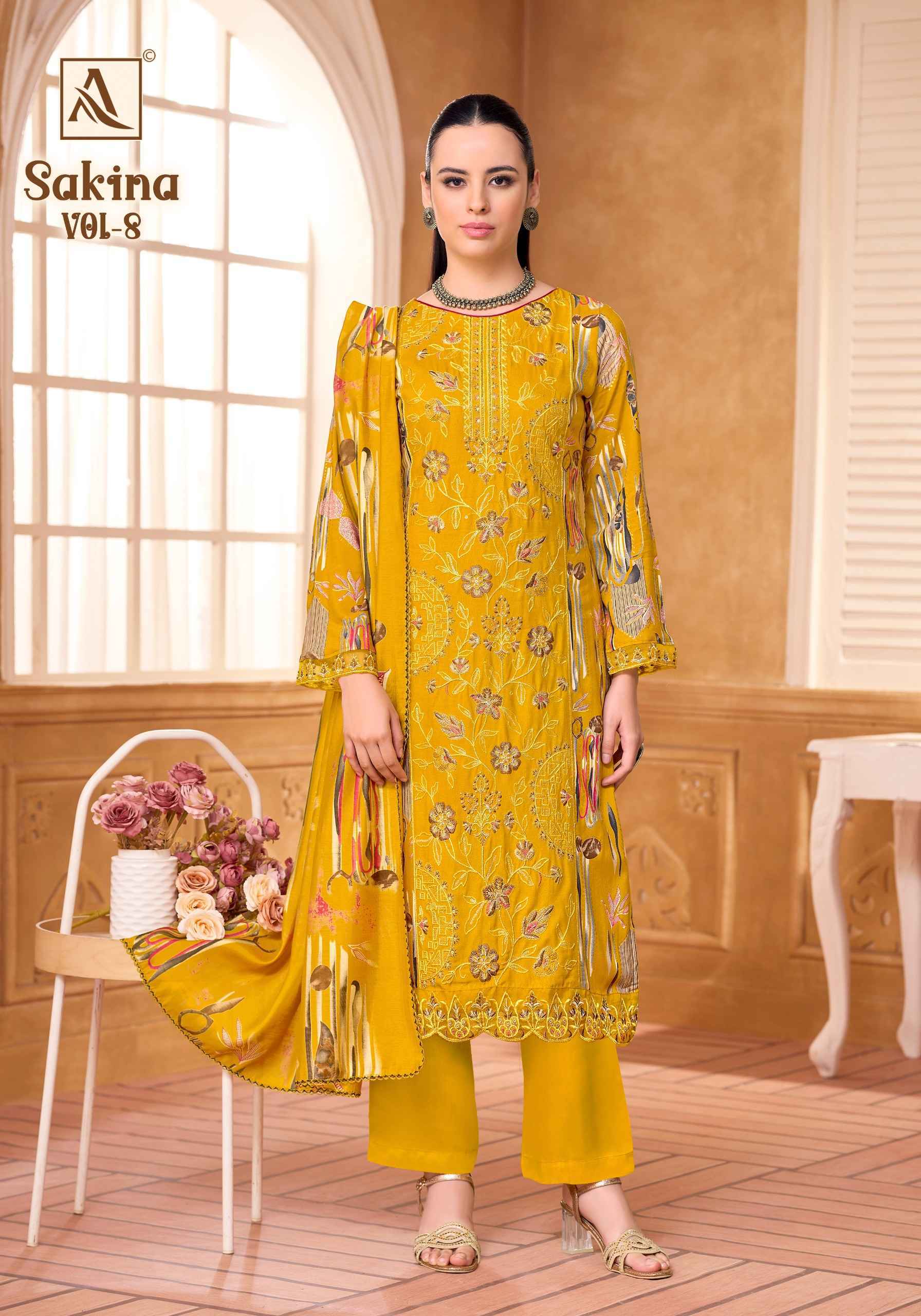 Alok Sakina Vol 8 Viscose Rayon Dress Material 6 pcs Catalog | factory direct wholesale