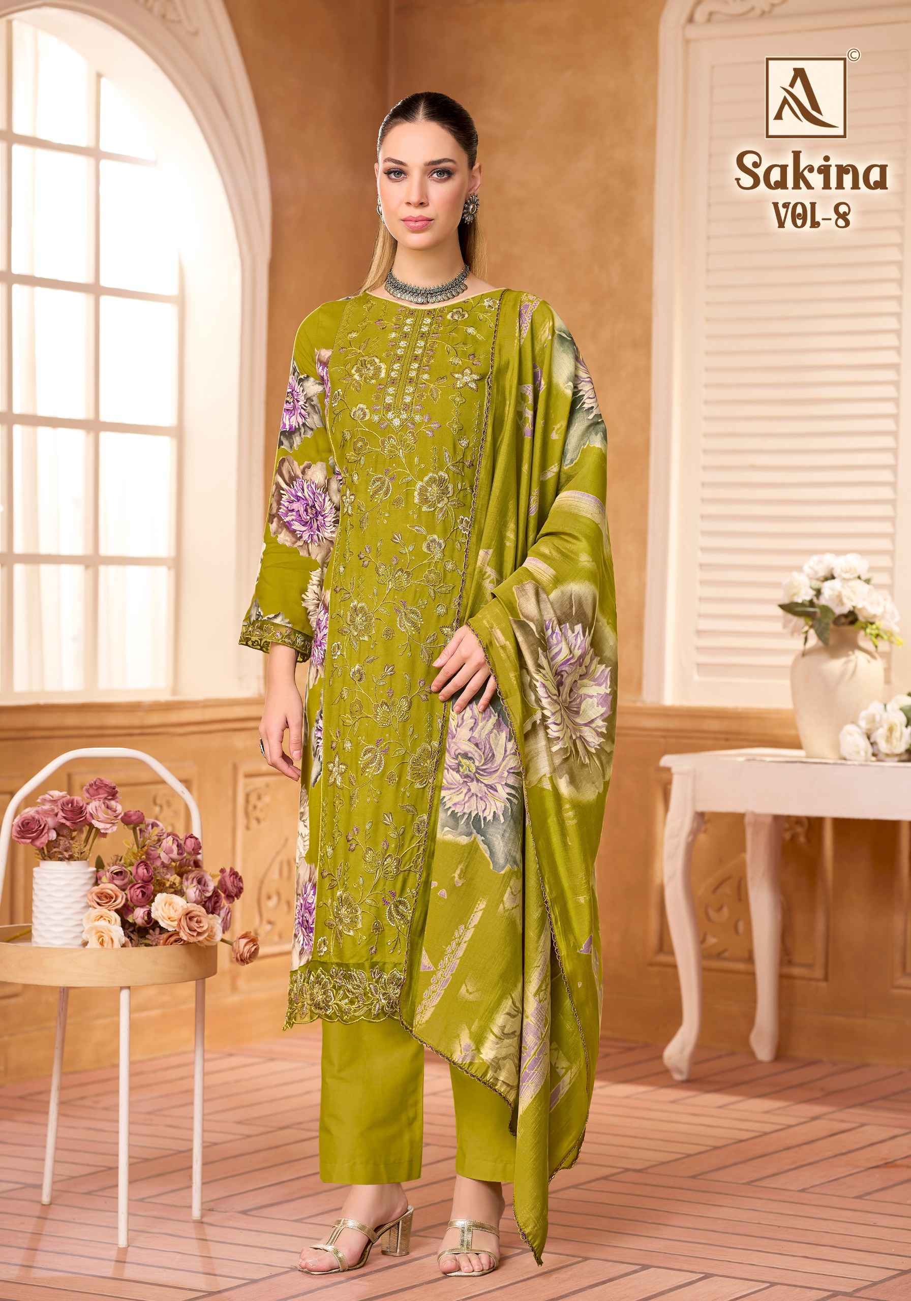 Alok Sakina Vol 8 Viscose Rayon Dress Material 6 pcs Catalog | factory direct wholesale