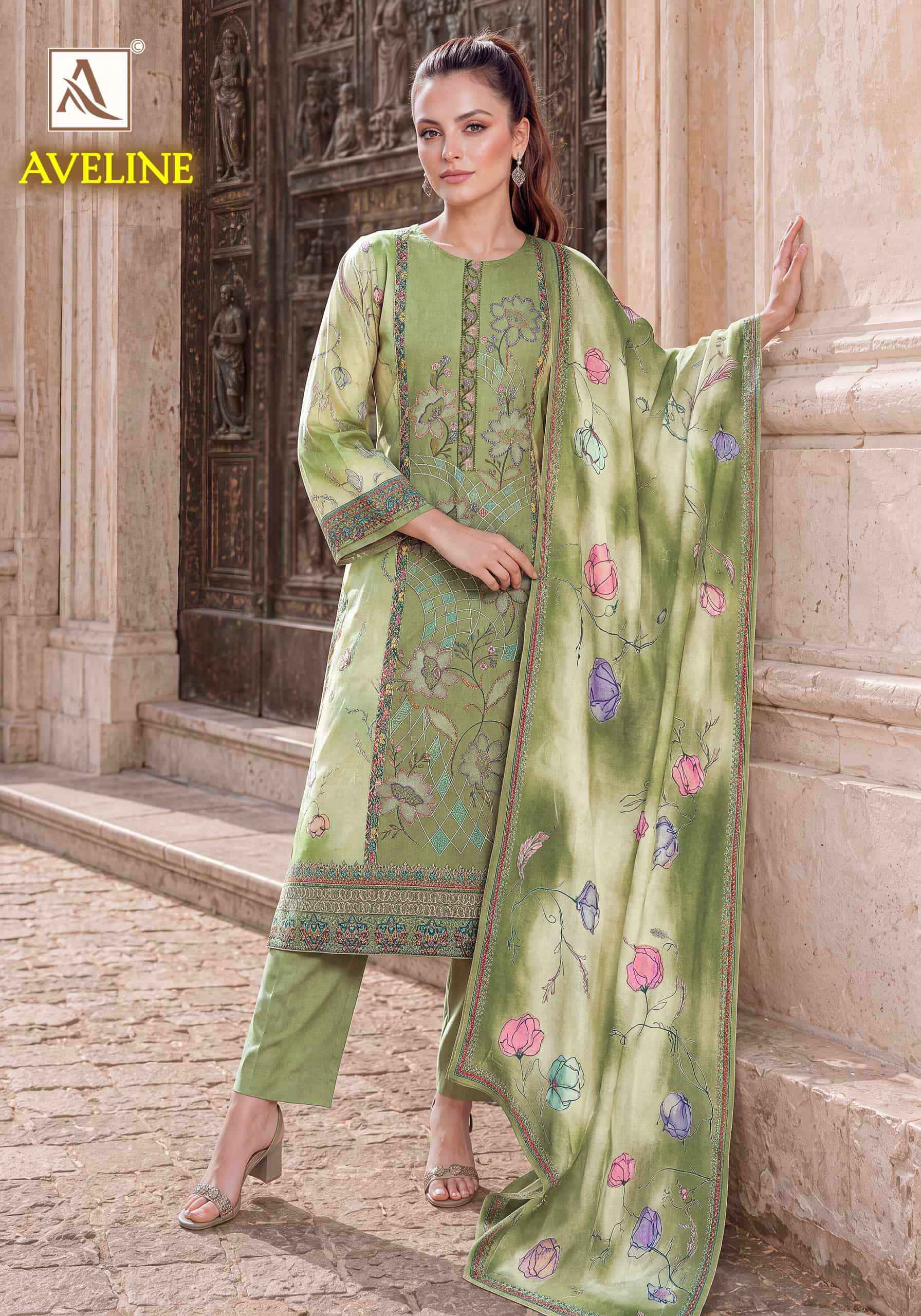 Alok Suit Aveline Pure Viscose Maslin Salwar Suits 6 Pcs Catalog | Ladies Clothes Website