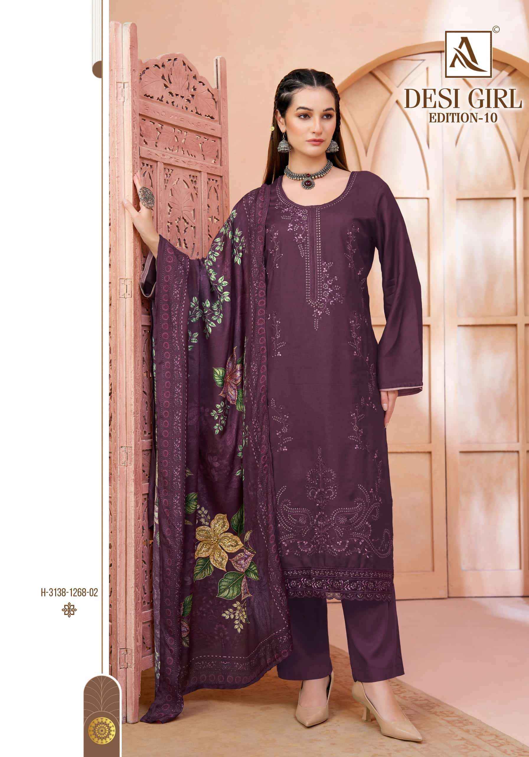 Alok Suit Desi Girl Edition 10 Muslin Dress Material 6 Pcs Catalog | Surat Wholesale Online