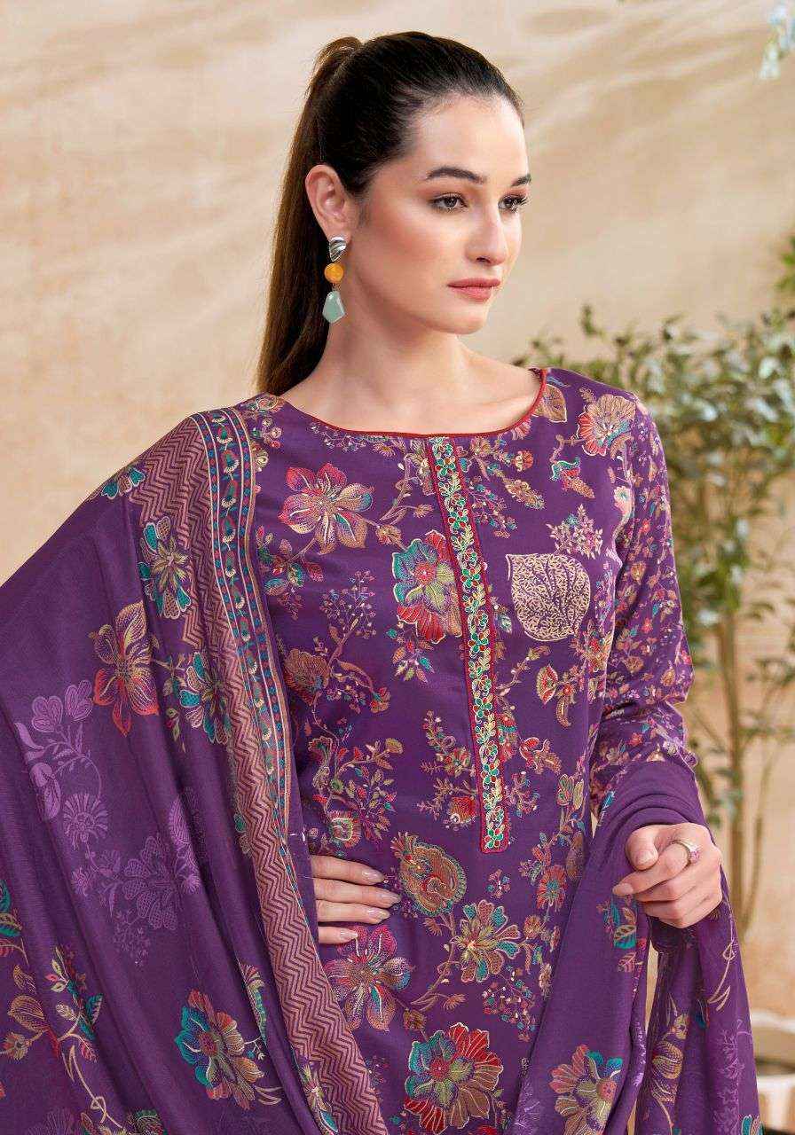 Alok Suit Gajji Bloom Viscose Pashmina Salwar Suits 6 Pcs Catalog