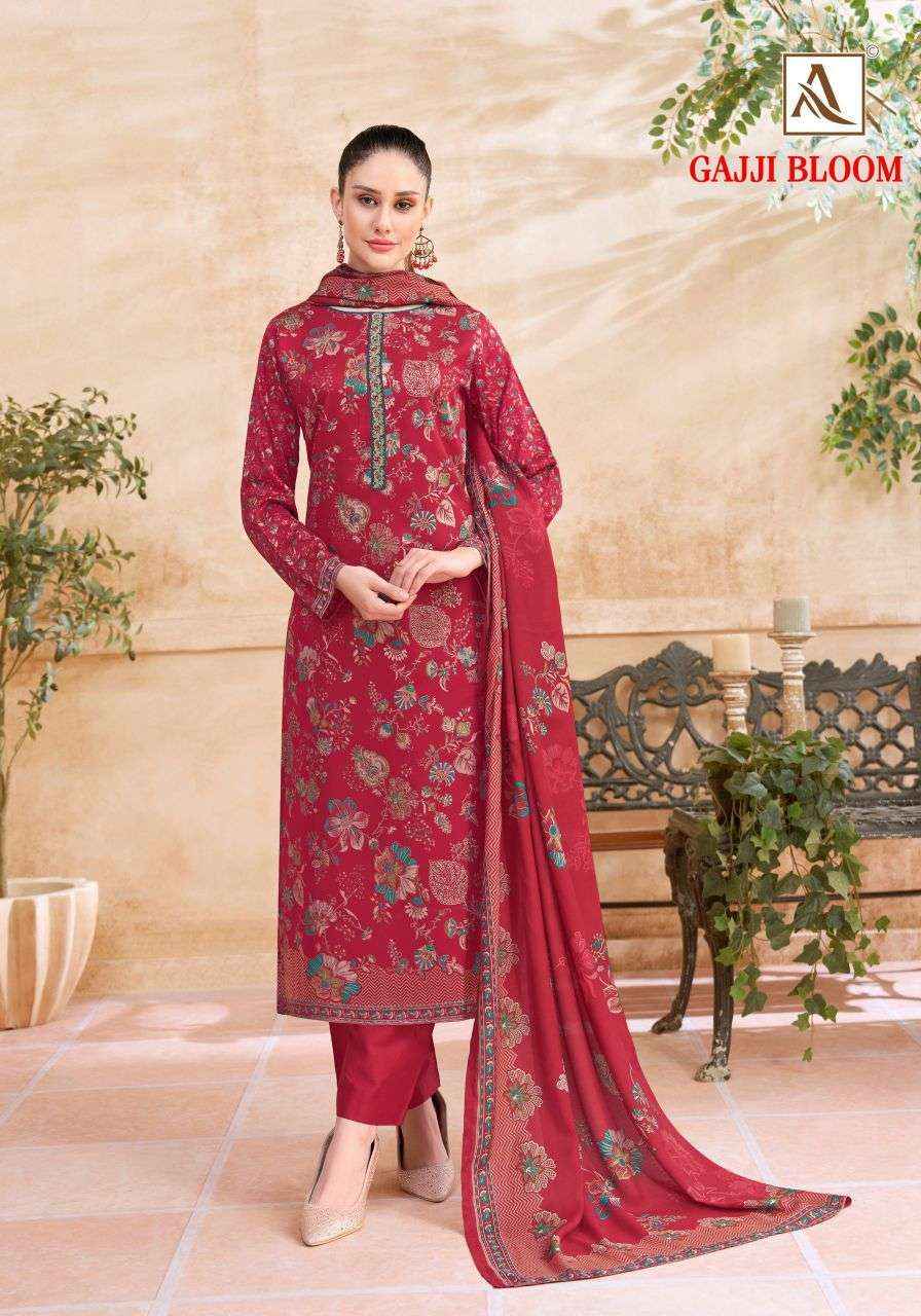 Alok Suit Gajji Bloom Viscose Pashmina Salwar Suits 6 Pcs Catalog
