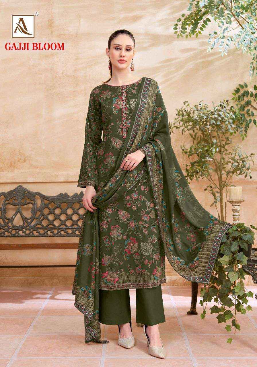 Alok Suit Gajji Bloom Viscose Pashmina Salwar Suits 6 Pcs Catalog