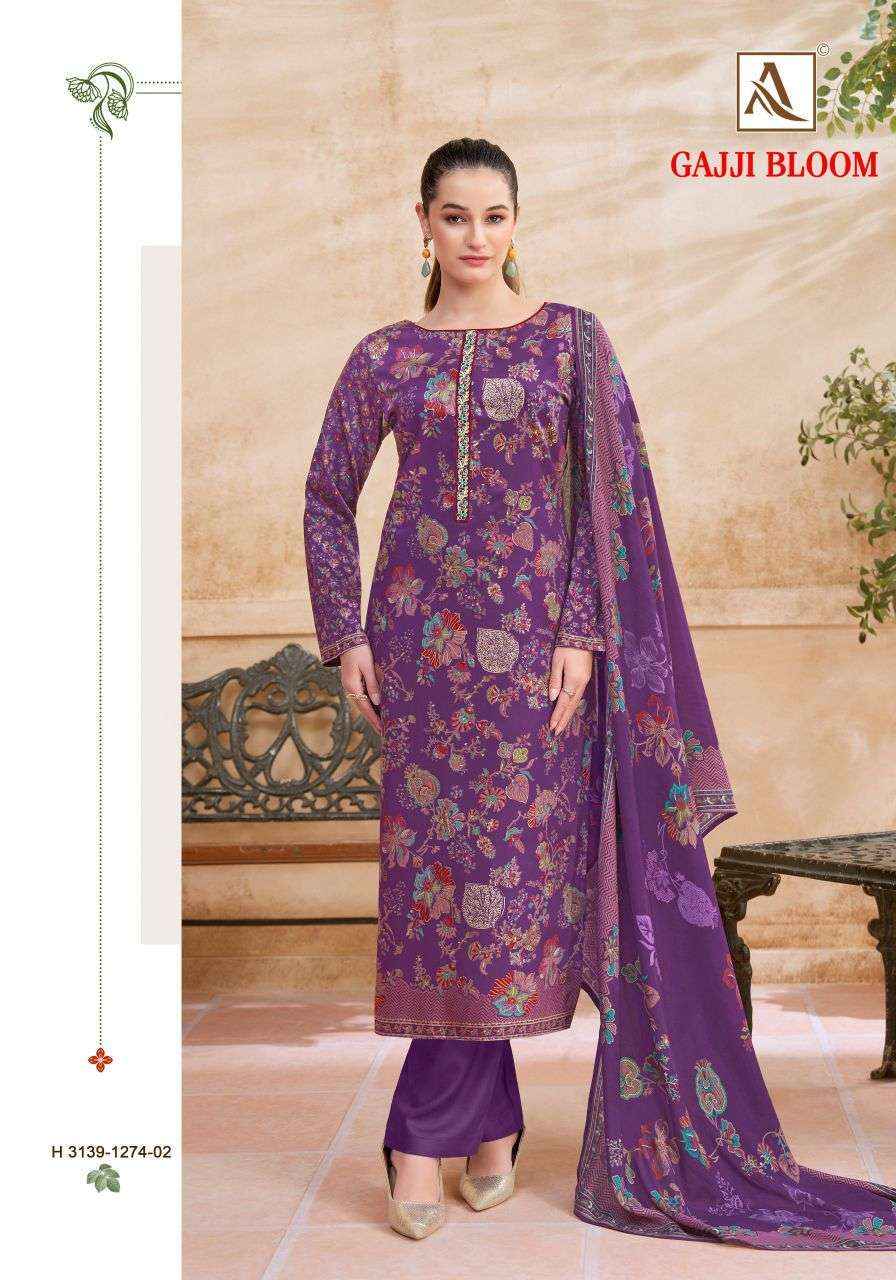 Alok Suit Gajji Bloom Viscose Pashmina Salwar Suits 6 Pcs Catalog