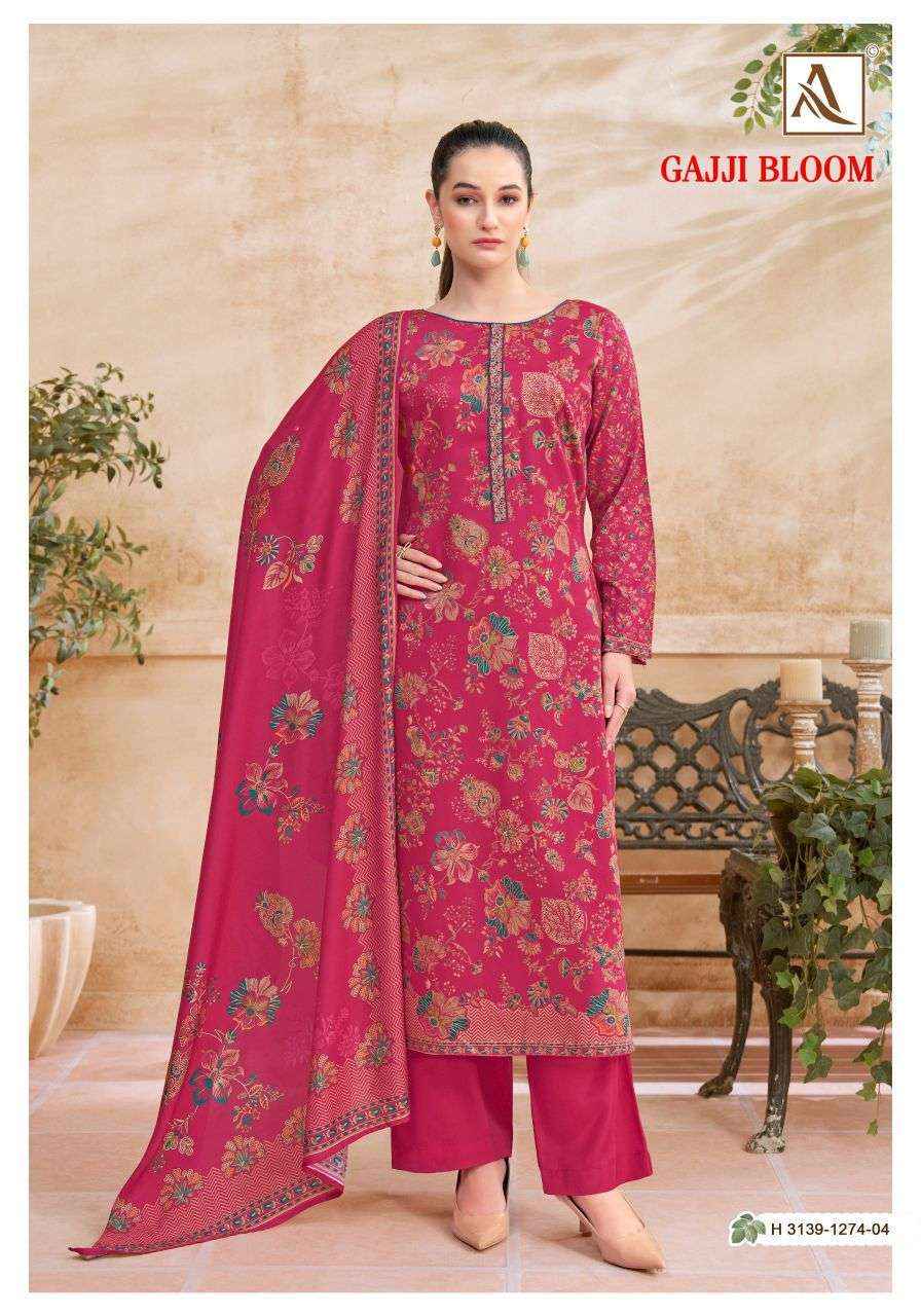 Alok Suit Gajji Bloom Viscose Pashmina Salwar Suits 6 Pcs Catalog
