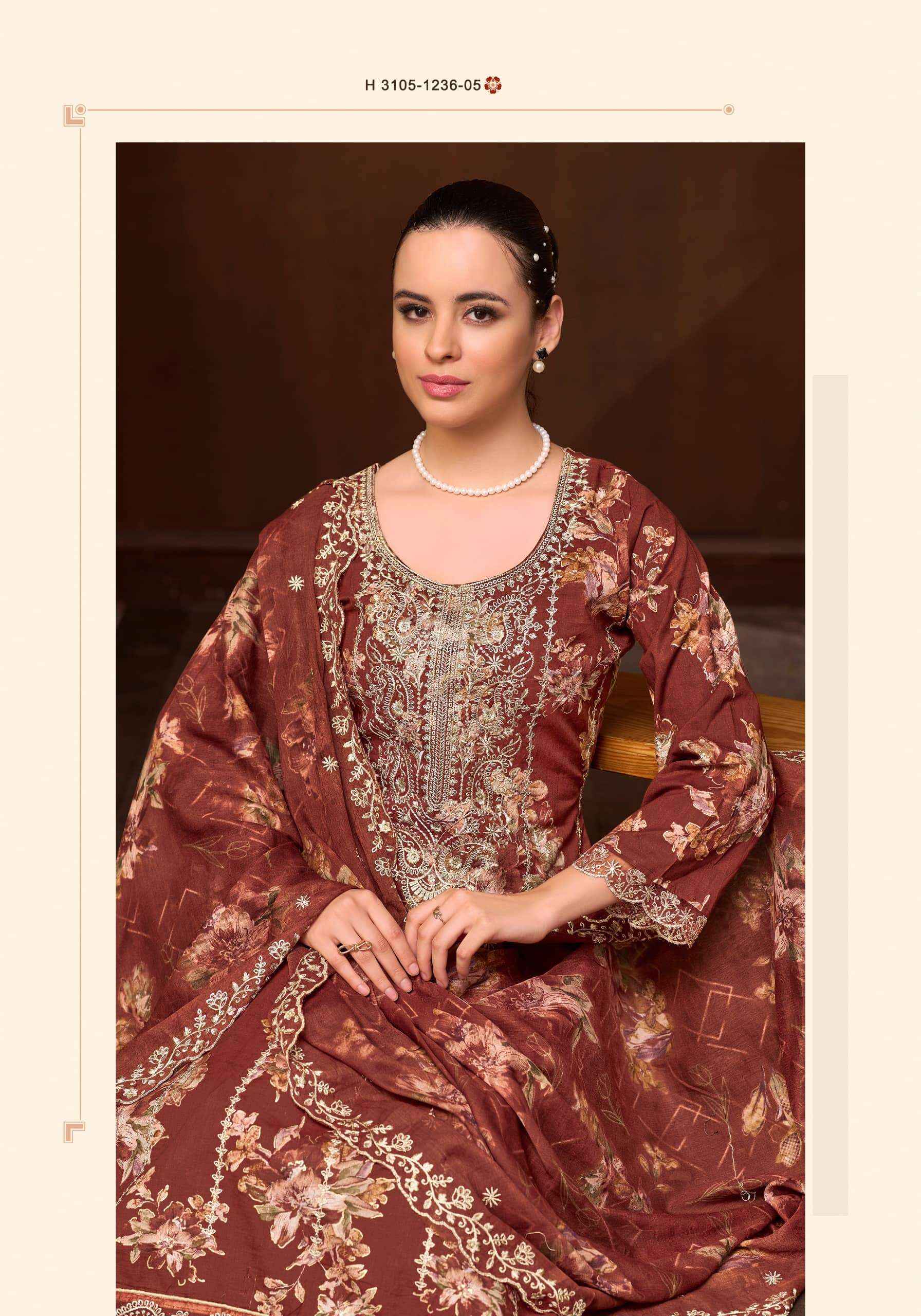 Alok Suit Mushk Kaleem Pure Cambric Dress Material 6 Pcs Catalog