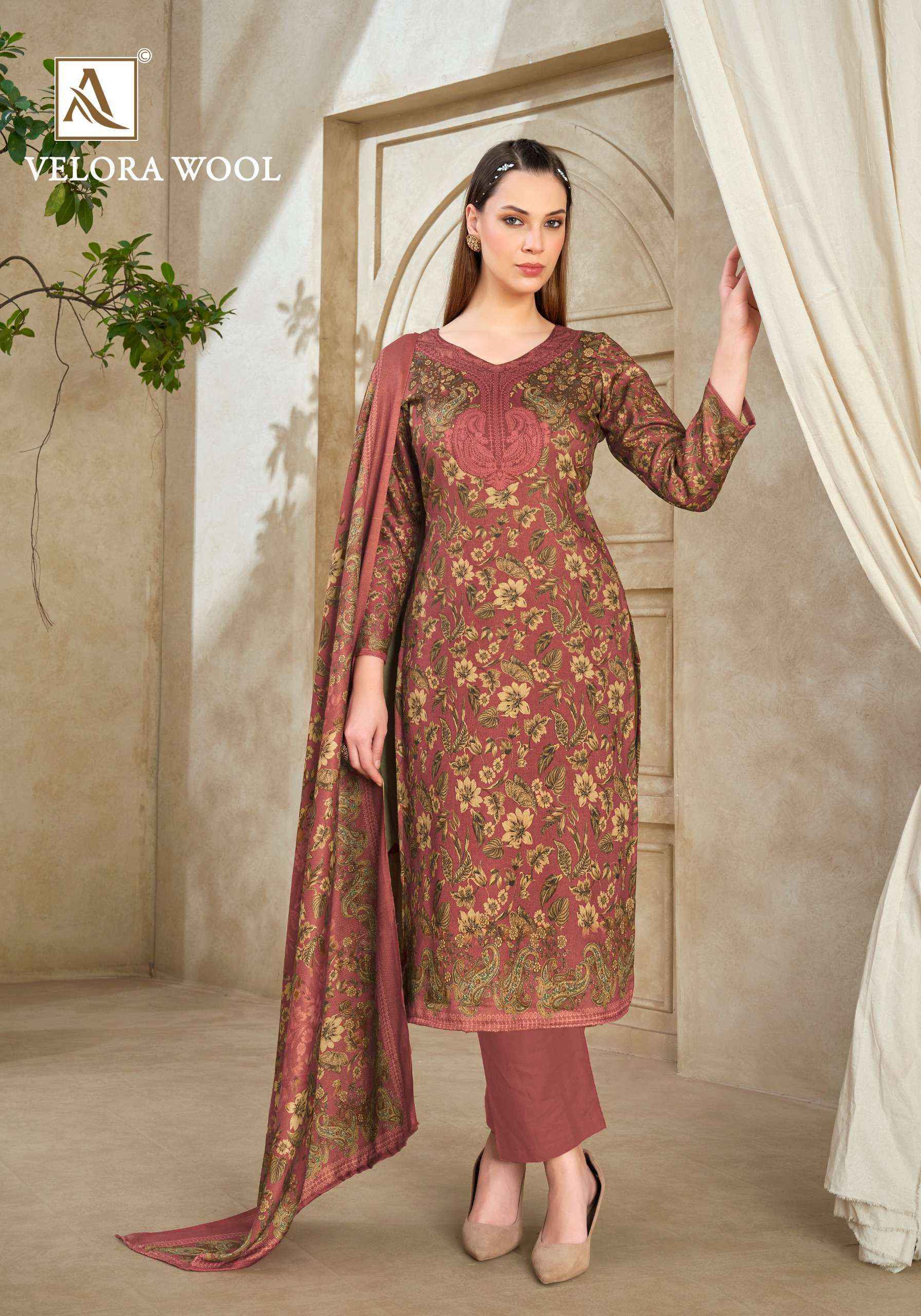 Alok Velora Wool Pashmina Dress Material 6 Pcs Catalog 