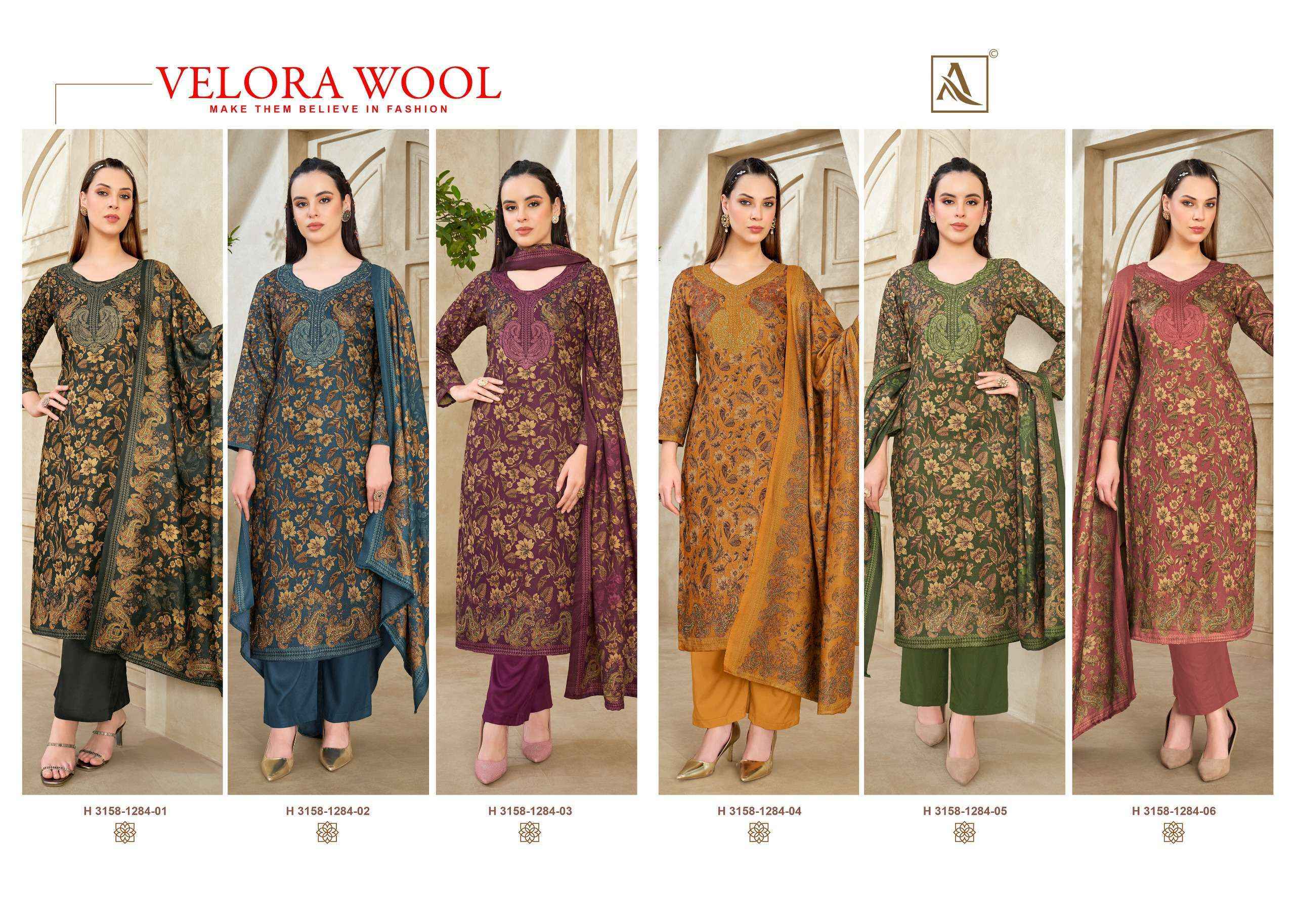 Alok Velora Wool Pashmina Dress Material 6 Pcs Catalog 