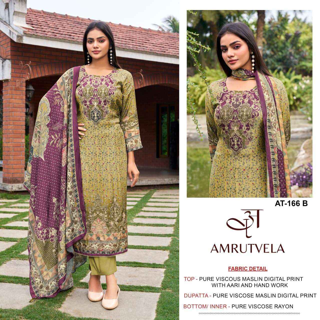 Amrutvela At 166 Abcd Premium Muslin Suit Pakistani Concept  Dress Material 4 Pcs Catalog 