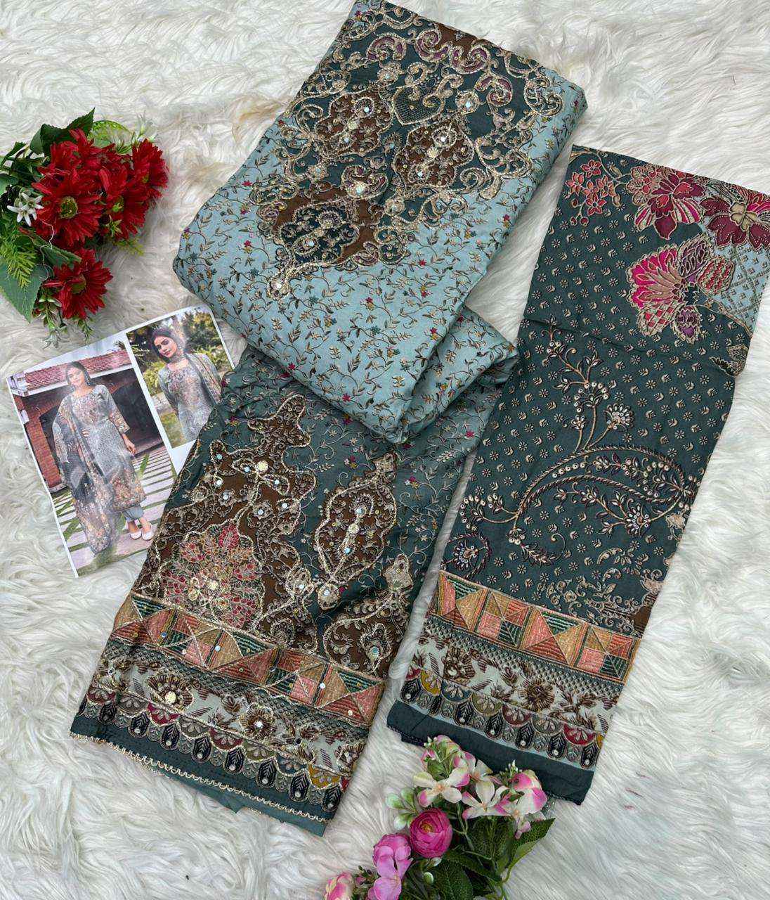 Amrutvela At 166 Abcd Premium Muslin Suit Pakistani Concept  Dress Material 4 Pcs Catalog 