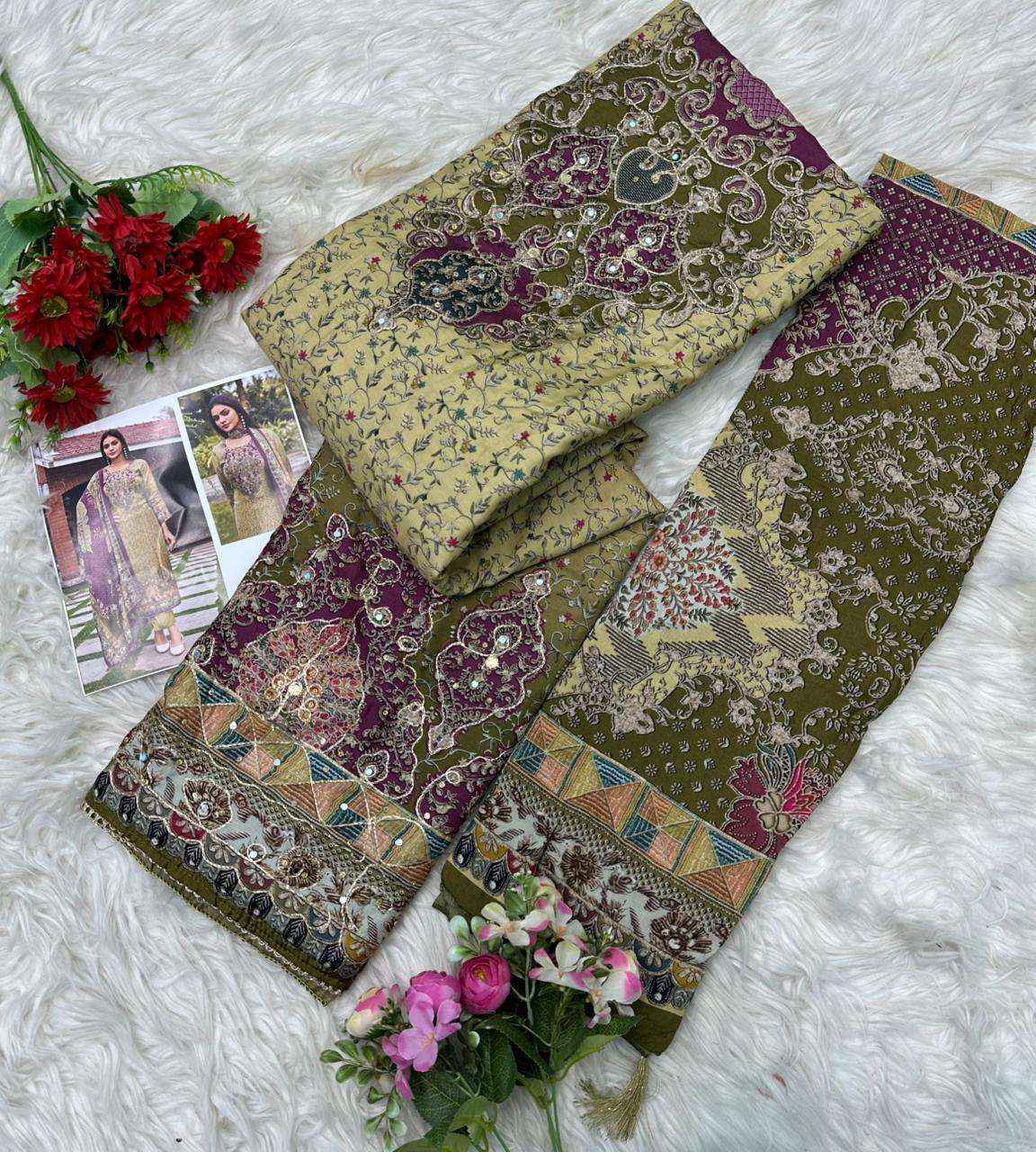 Amrutvela At 166 Abcd Premium Muslin Suit Pakistani Concept  Dress Material 4 Pcs Catalog 