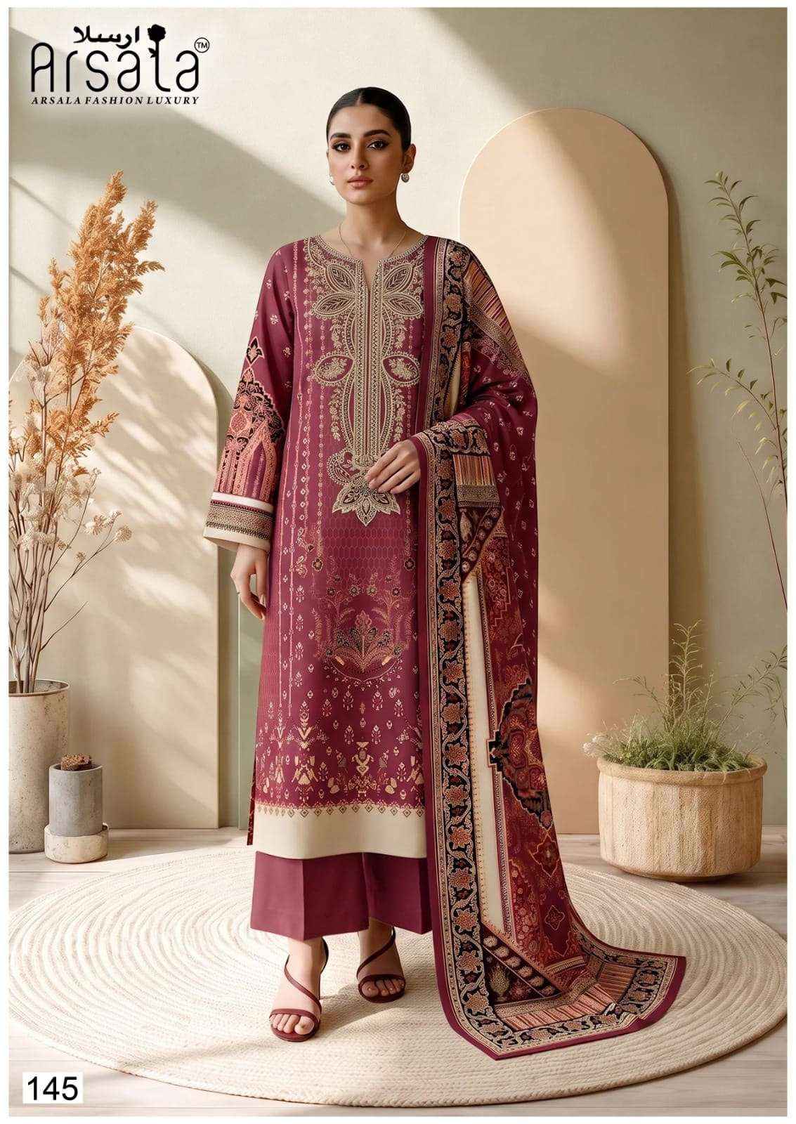Arsala Amara Vol 5 Pakistani Lawn Cotton Dress Material 6 Pcs Catalog