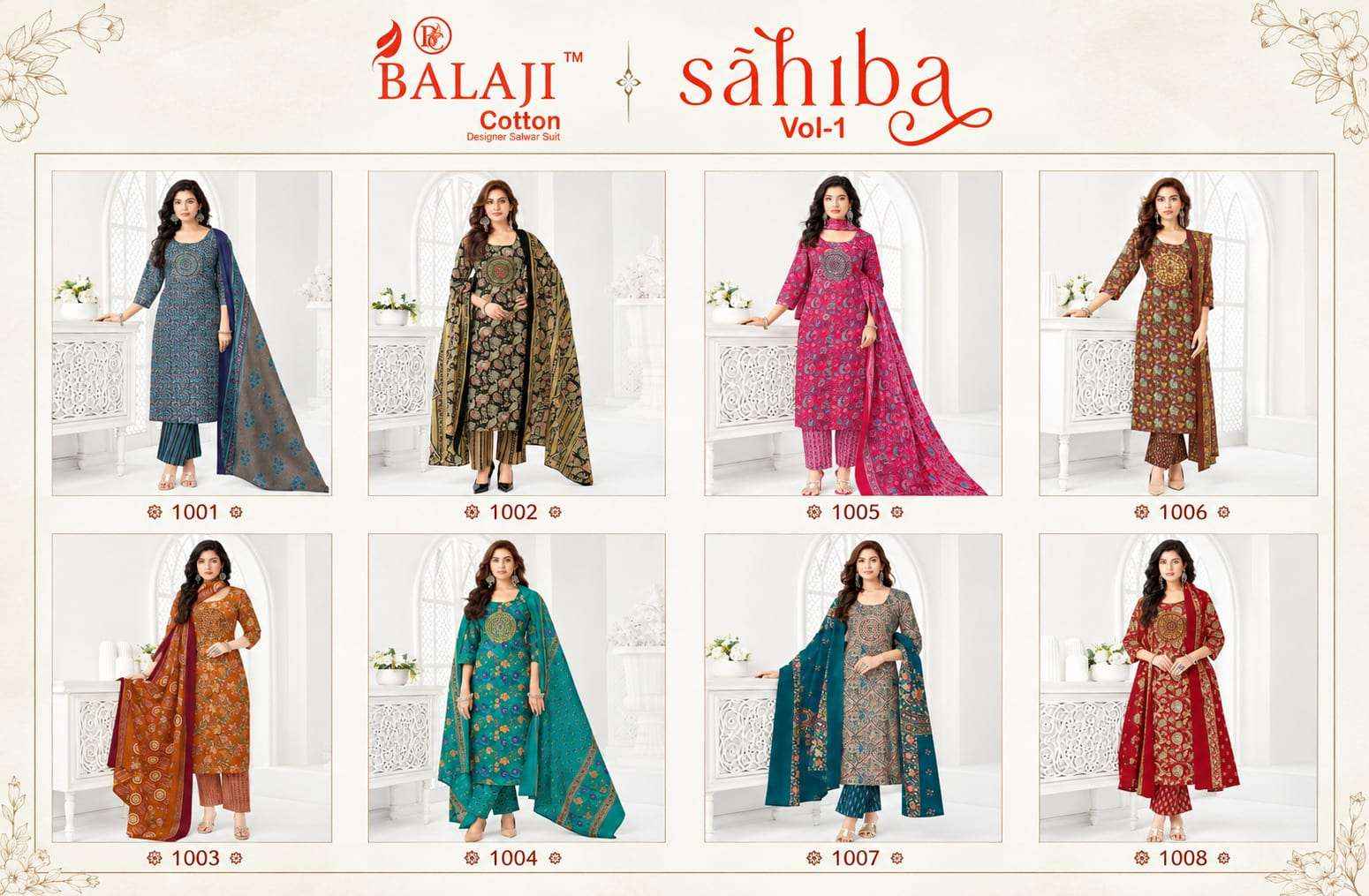 Balaji Cotton Sahiba Vol 1 Cotton Readymade Suits 8 Pcs Catalog