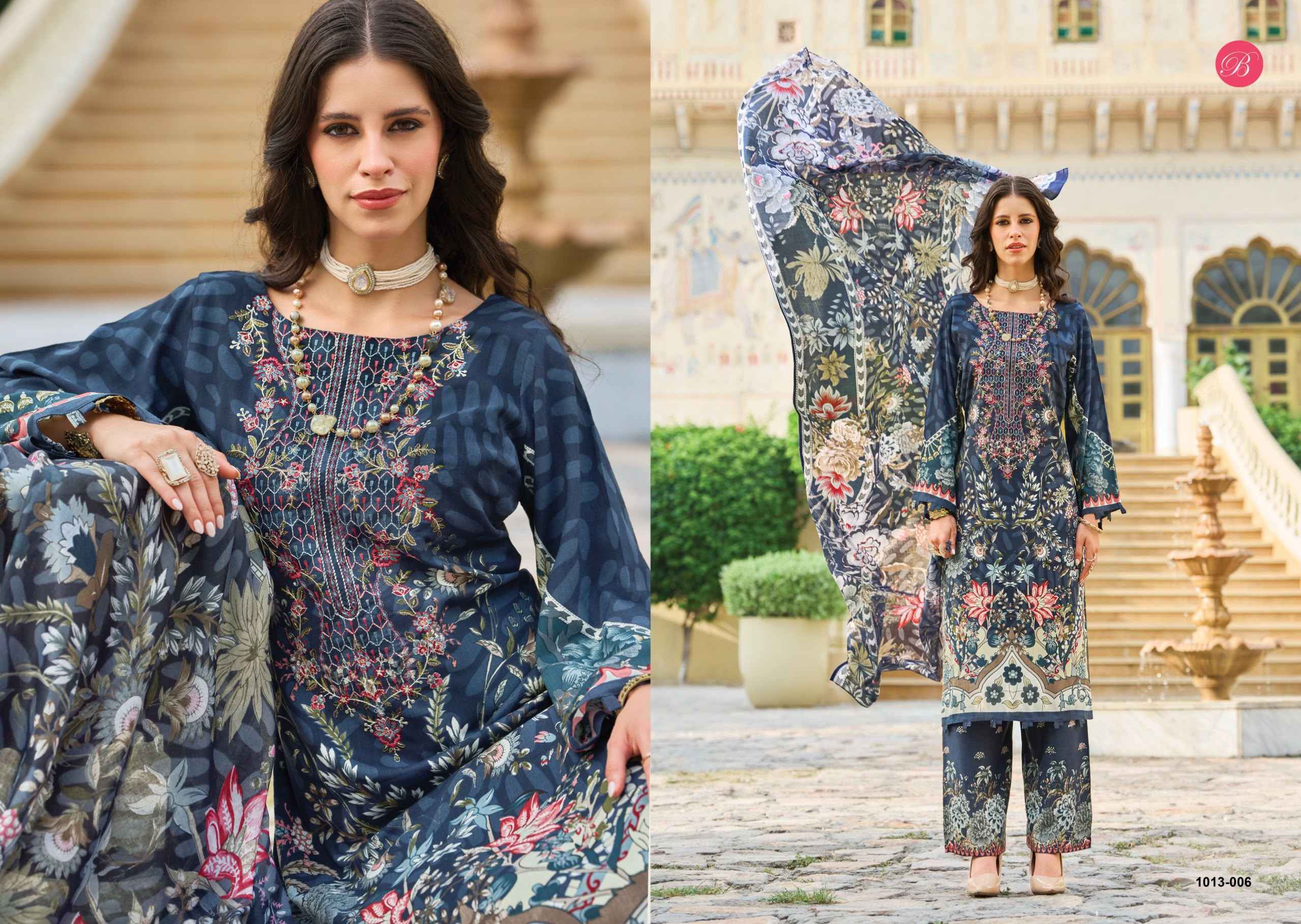 Belliza Dilshad Vol 7 Viscose Rayon Dress Material 8 pcs Catalog