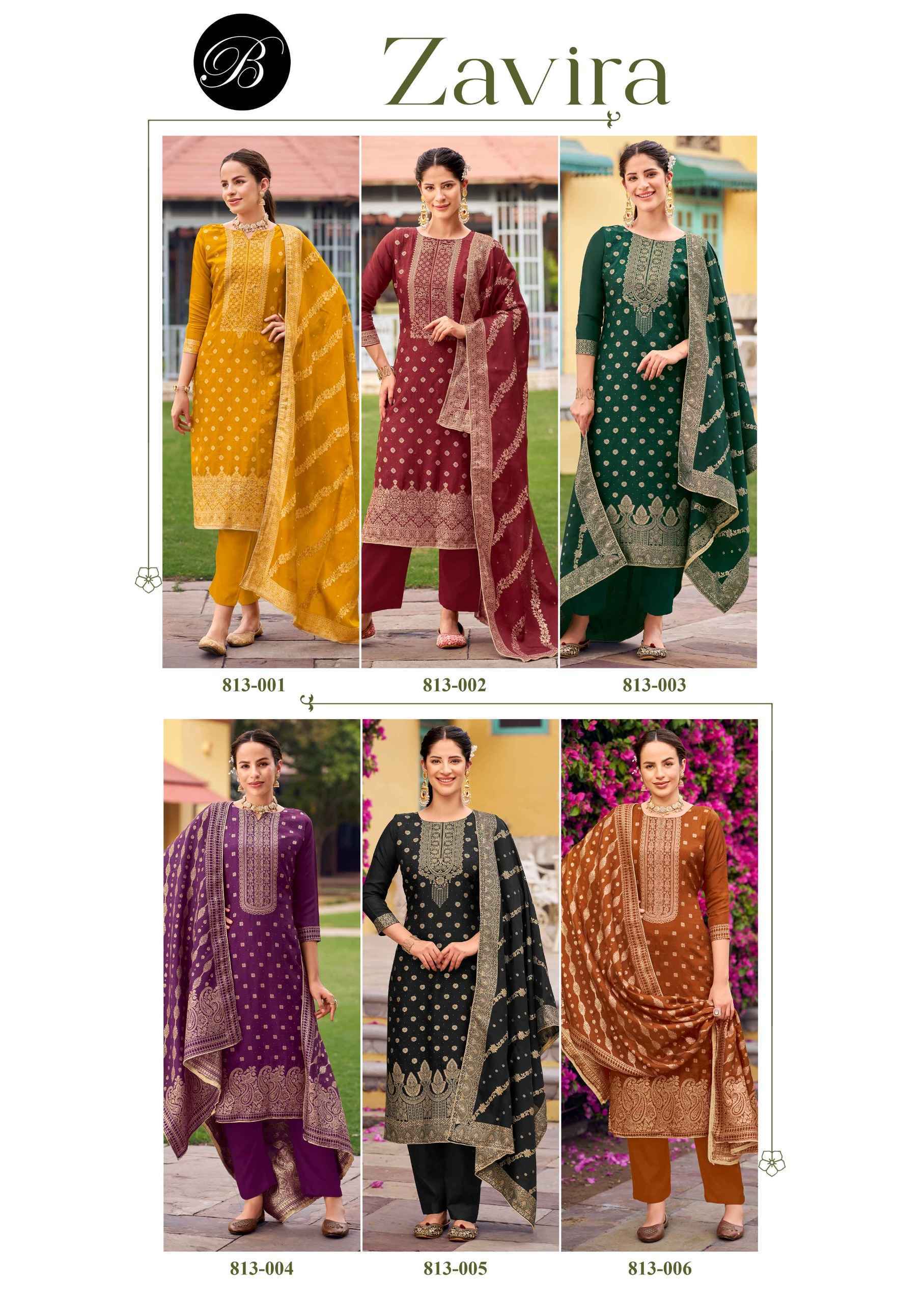 Belliza Zavira Viscose Dola Silk Dress Material 6 pcs Catalog | Surat Wholesale Bazaar