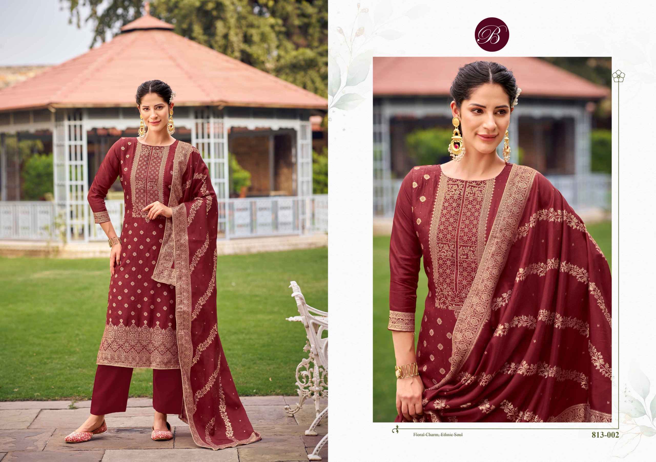Belliza Zavira Viscose Dola Silk Dress Material 6 pcs Catalog | Surat Wholesale Bazaar
