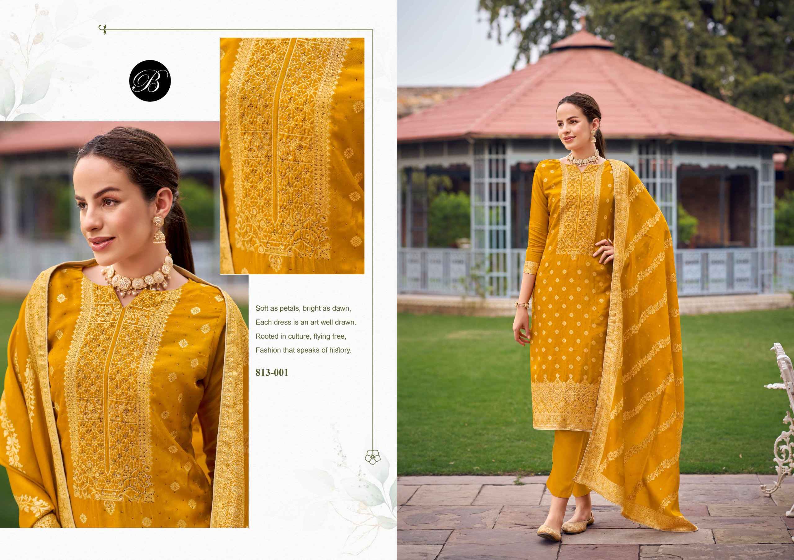 Belliza Zavira Viscose Dola Silk Dress Material 6 pcs Catalog | Surat Wholesale Bazaar