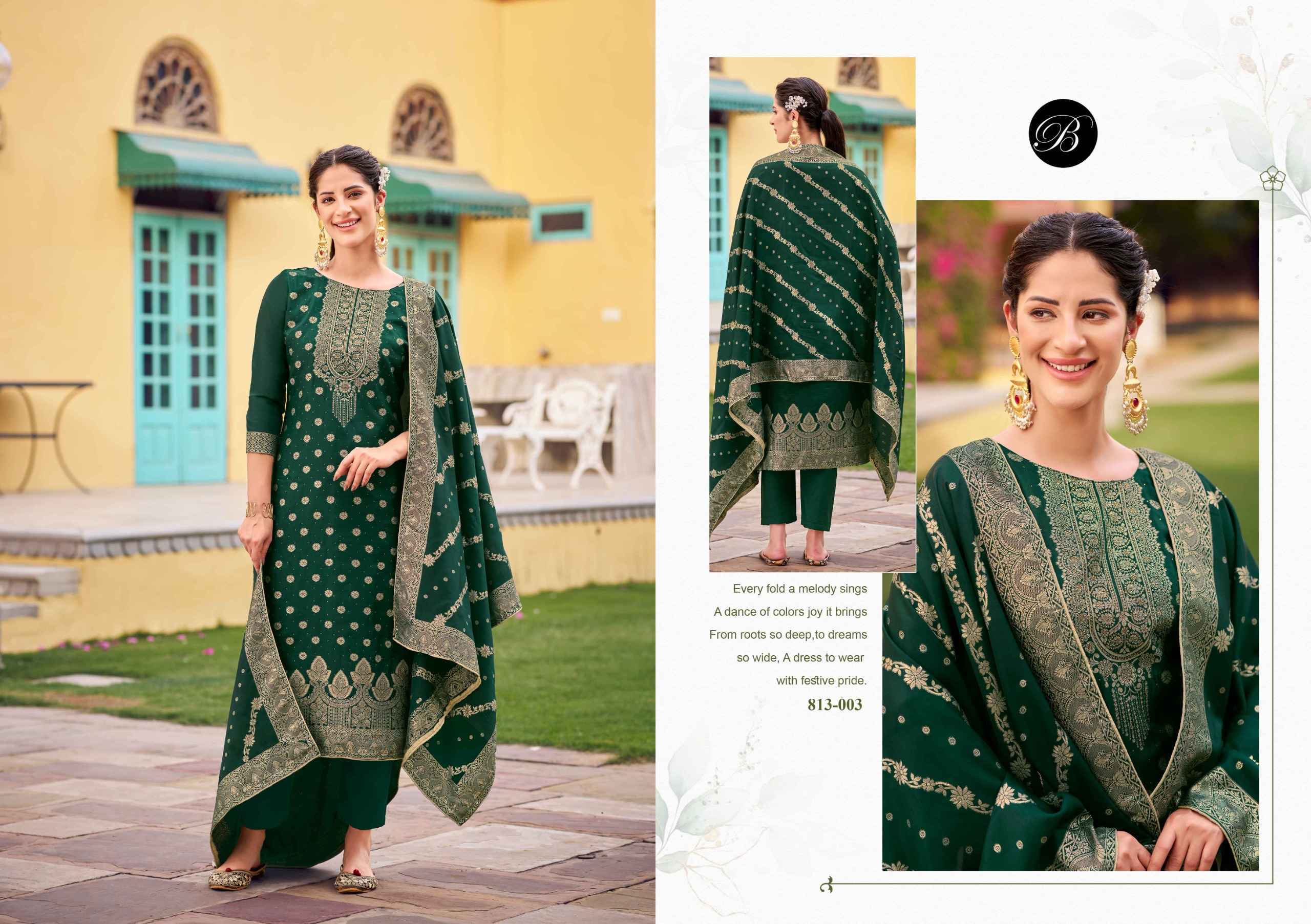 Belliza Zavira Viscose Dola Silk Dress Material 6 pcs Catalog | Surat Wholesale Bazaar