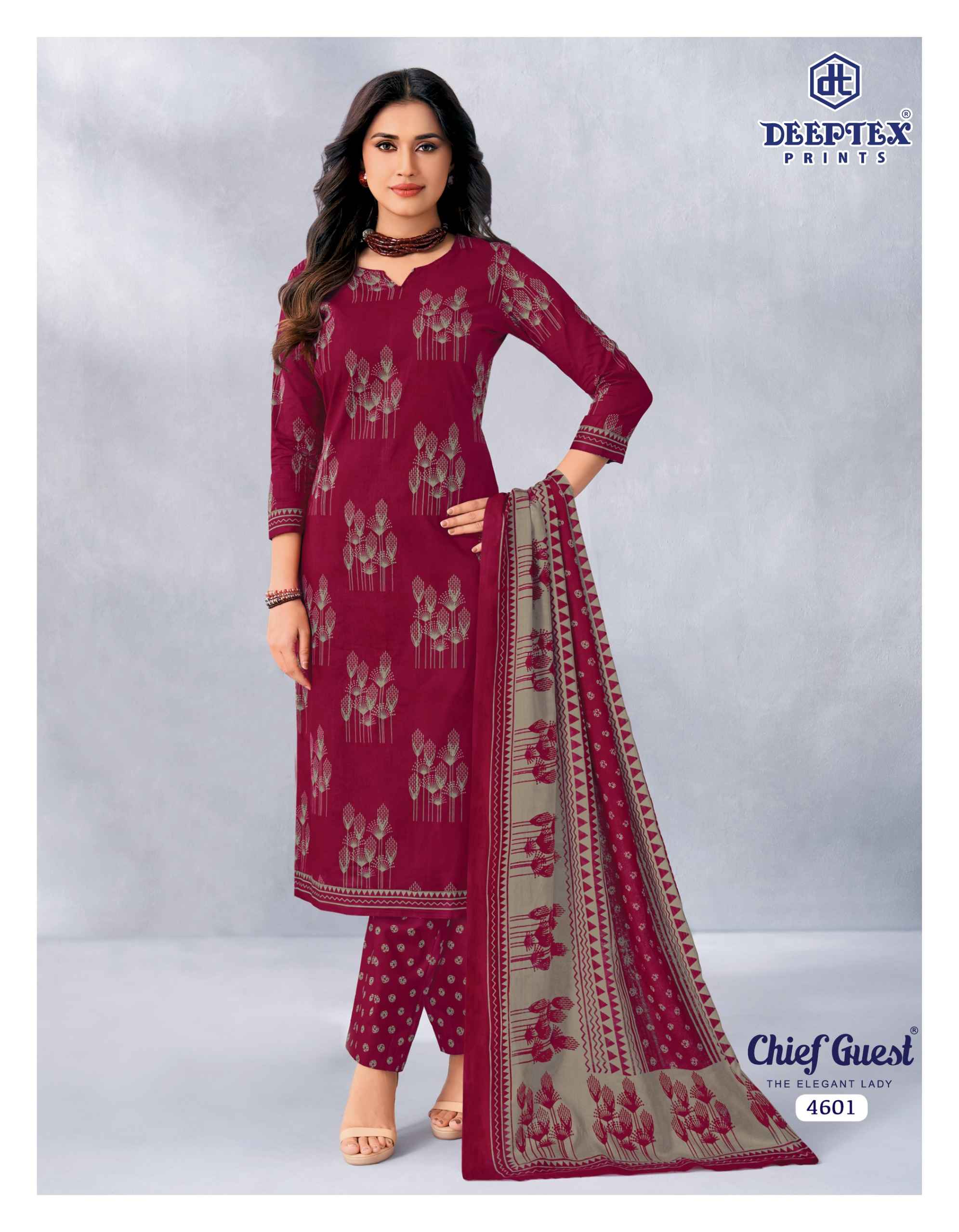 Deeptex Chief Guest Vol 46 Pure Cotton Dress Material With Price 15 Pcs Catalog