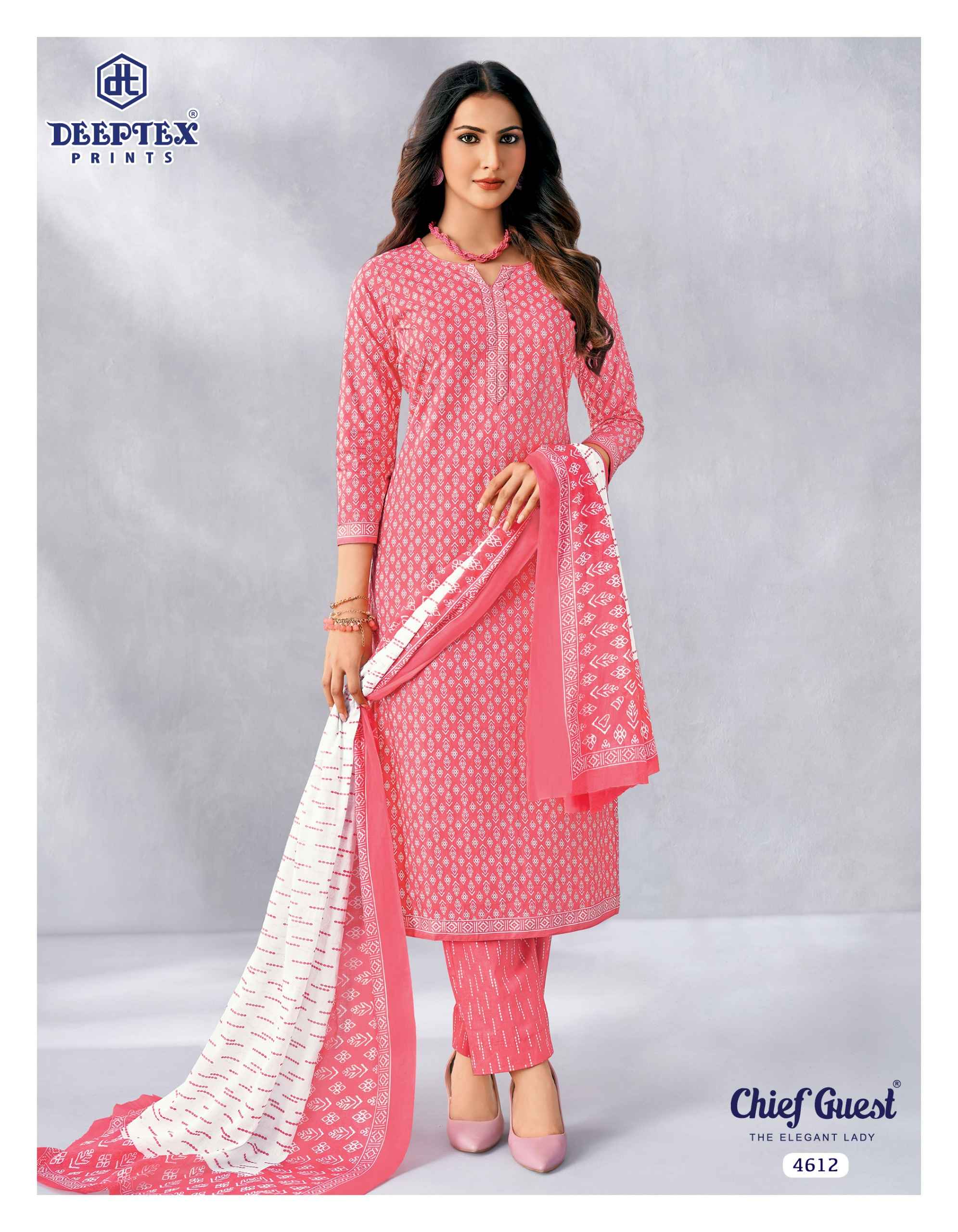 Deeptex Chief Guest Vol 46 Pure Cotton Dress Material With Price 15 Pcs Catalog