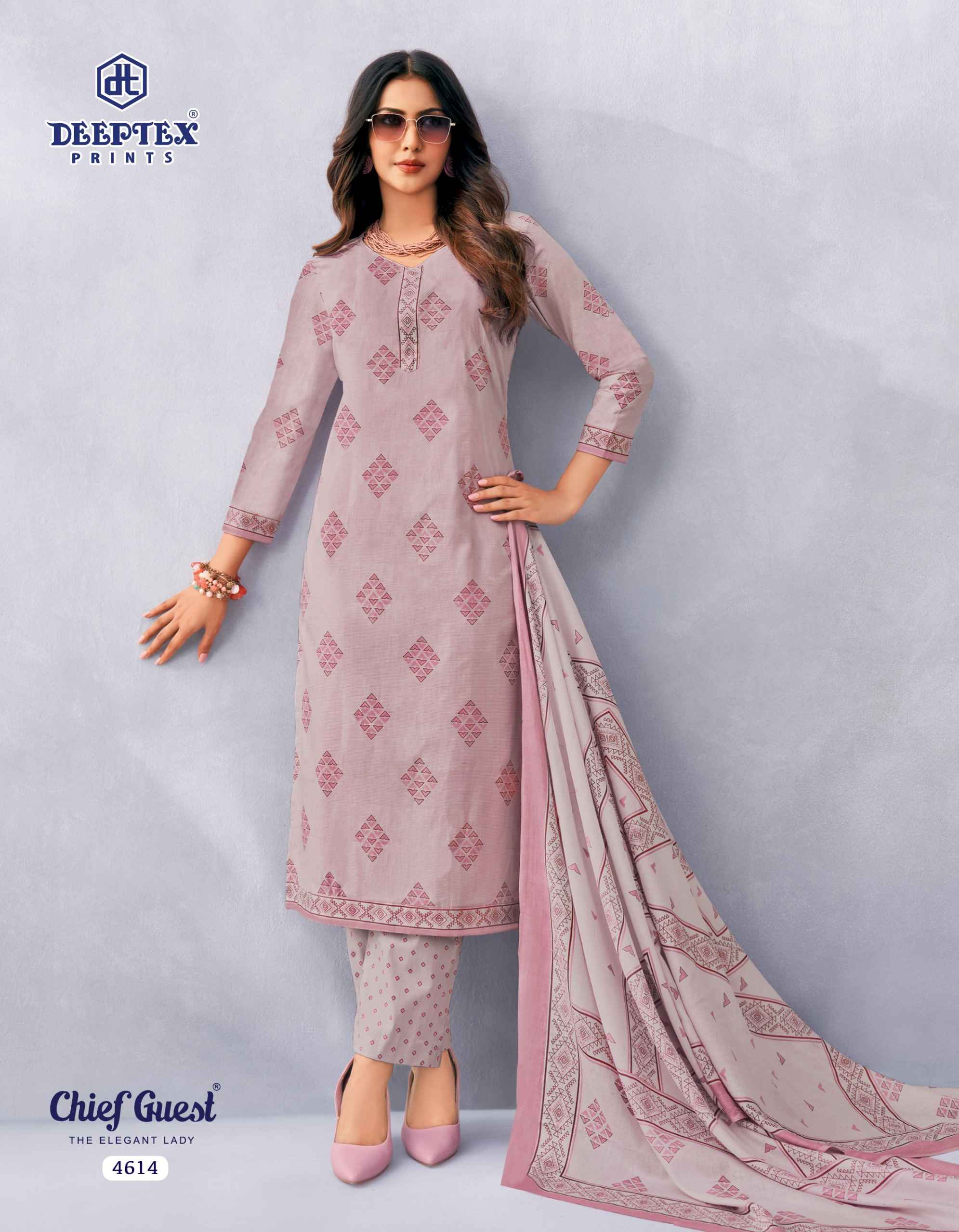 Deeptex Chief Guest Vol 46 Pure Cotton Dress Material With Price 15 Pcs Catalog
