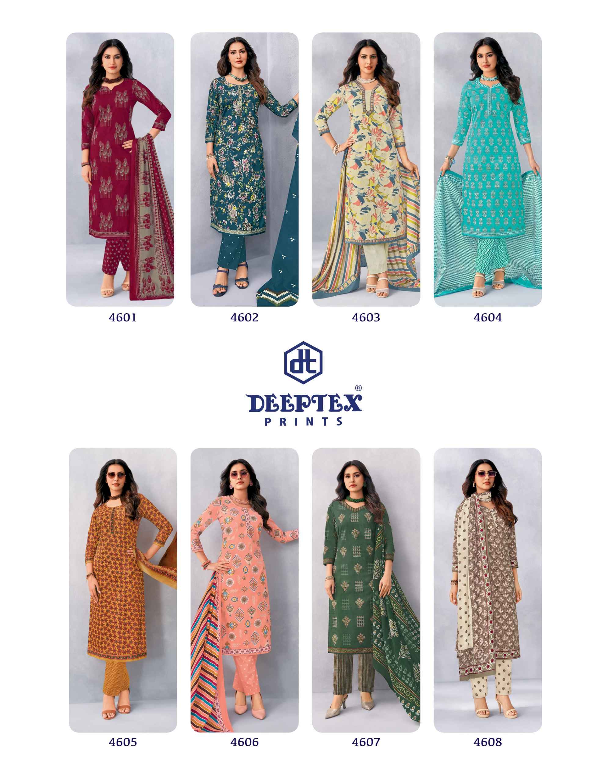 Deeptex Chief Guest Vol 46 Pure Cotton Dress Material With Price 15 Pcs Catalog