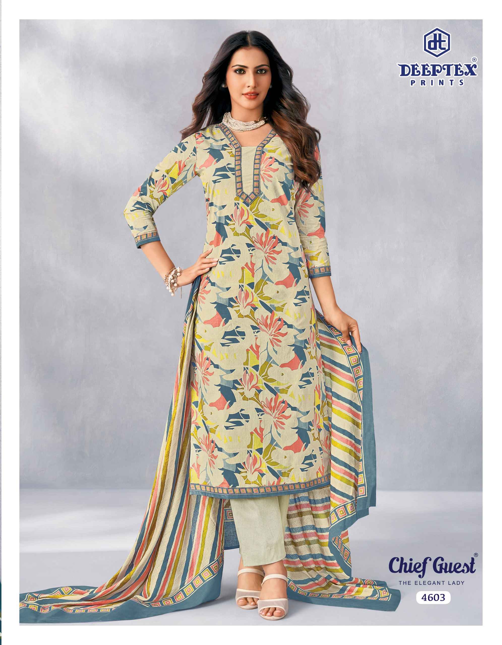 Deeptex Chief Guest Vol 46 Pure Cotton Dress Material With Price 15 Pcs Catalog