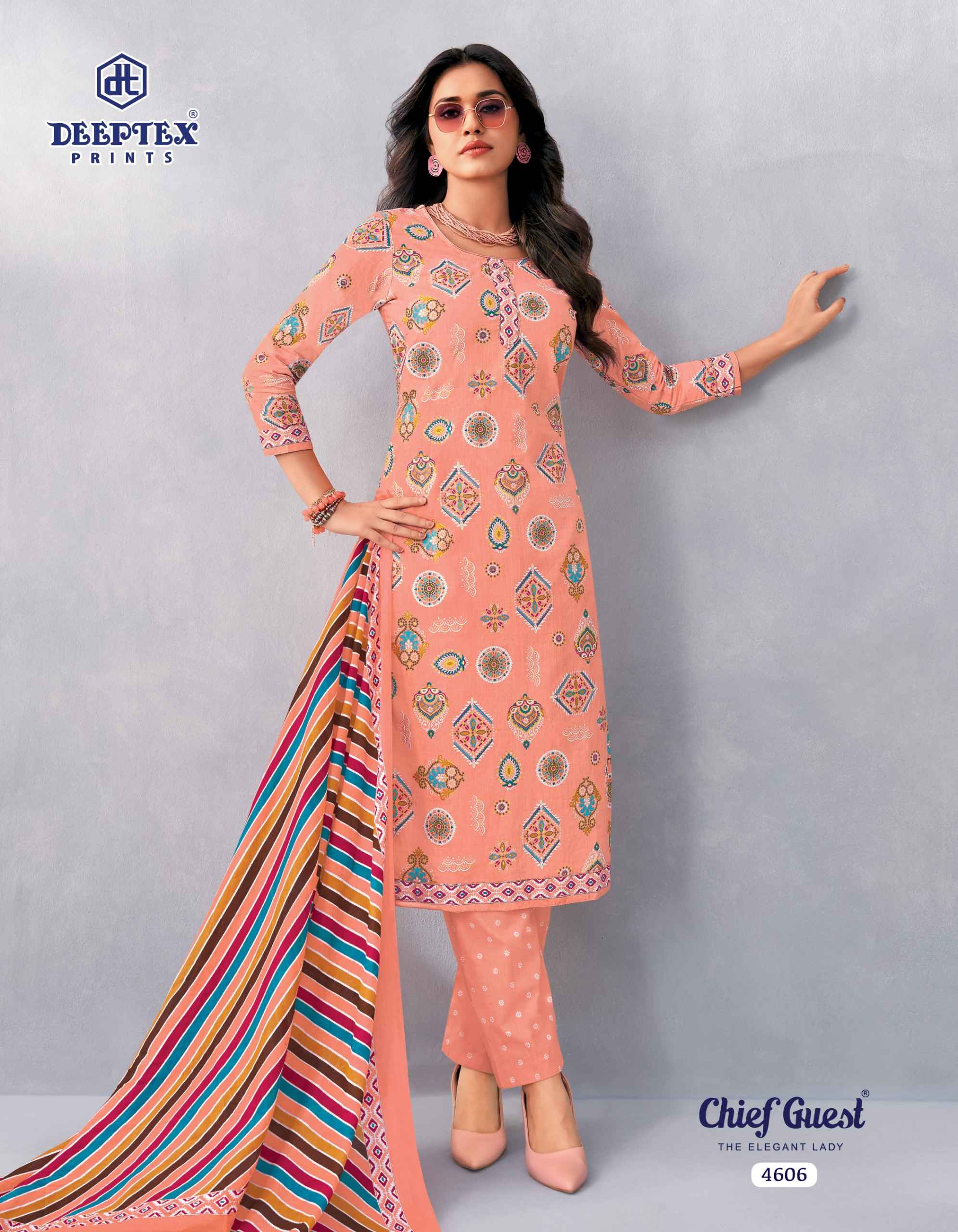 Deeptex Chief Guest Vol 46 Pure Cotton Dress Material With Price 15 Pcs Catalog