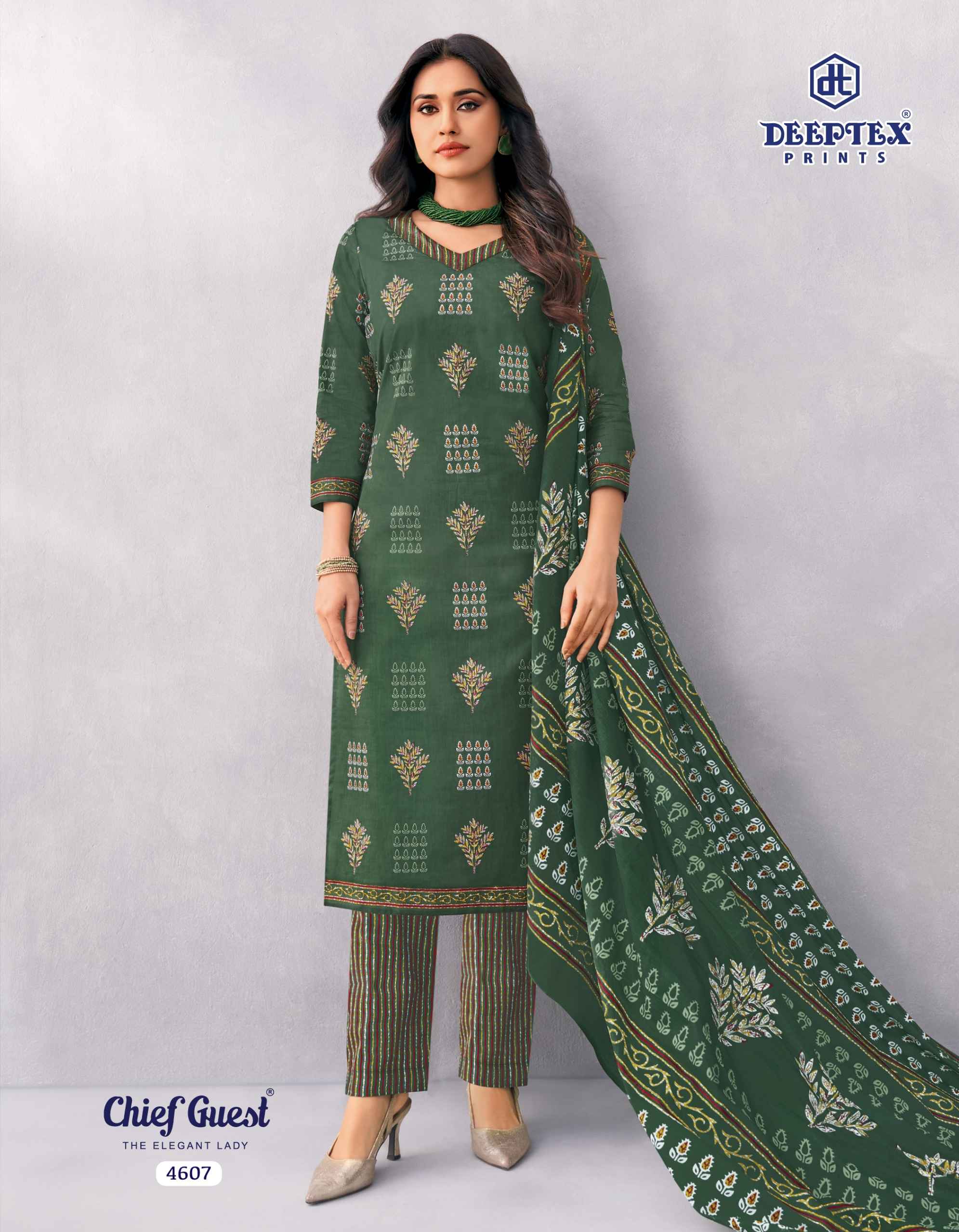 Deeptex Chief Guest Vol 46 Pure Cotton Dress Material With Price 15 Pcs Catalog