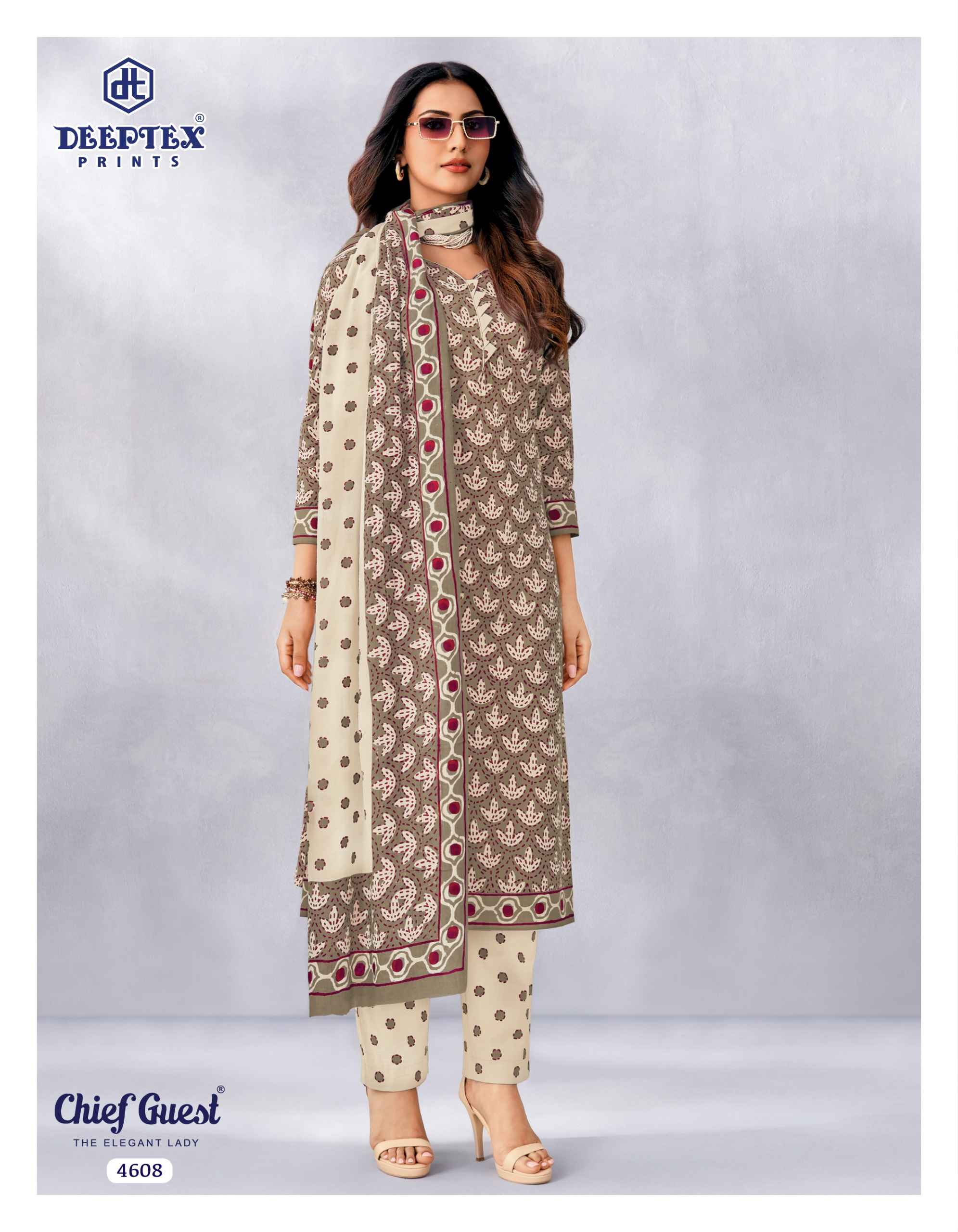 Deeptex Chief Guest Vol 46 Pure Cotton Dress Material With Price 15 Pcs Catalog