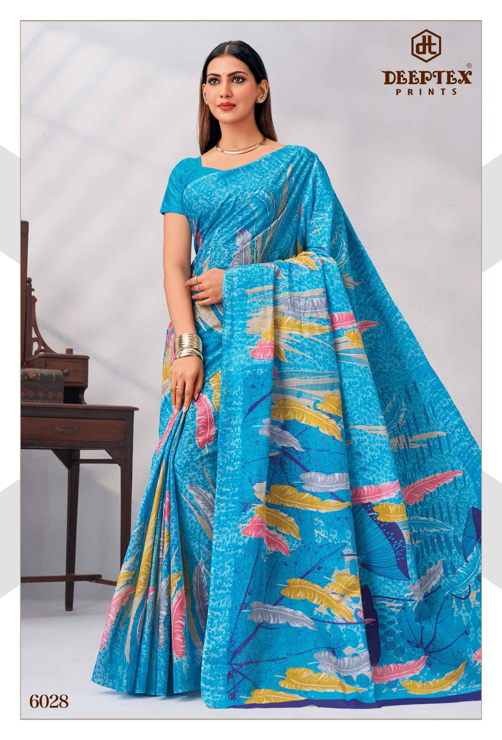 Deeptex Mother India Vol 60 Pure Cotton Printed Sarees 30 Pcs Catalog